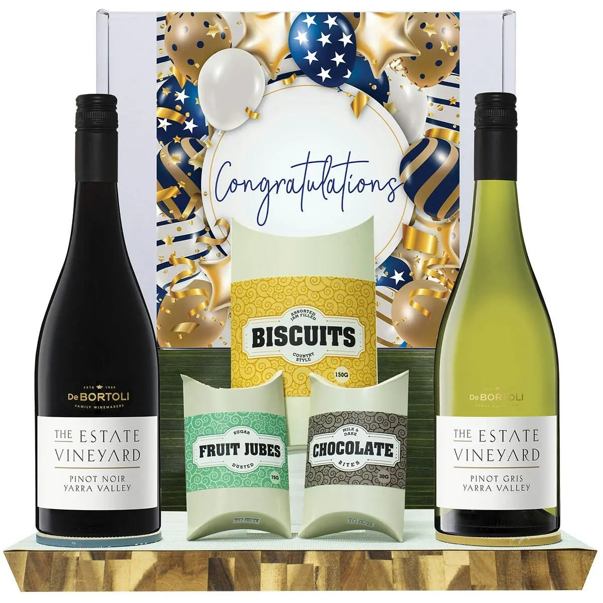 20229F Congratulations Gourmet Hamper with De Bortoli The Estate Collection