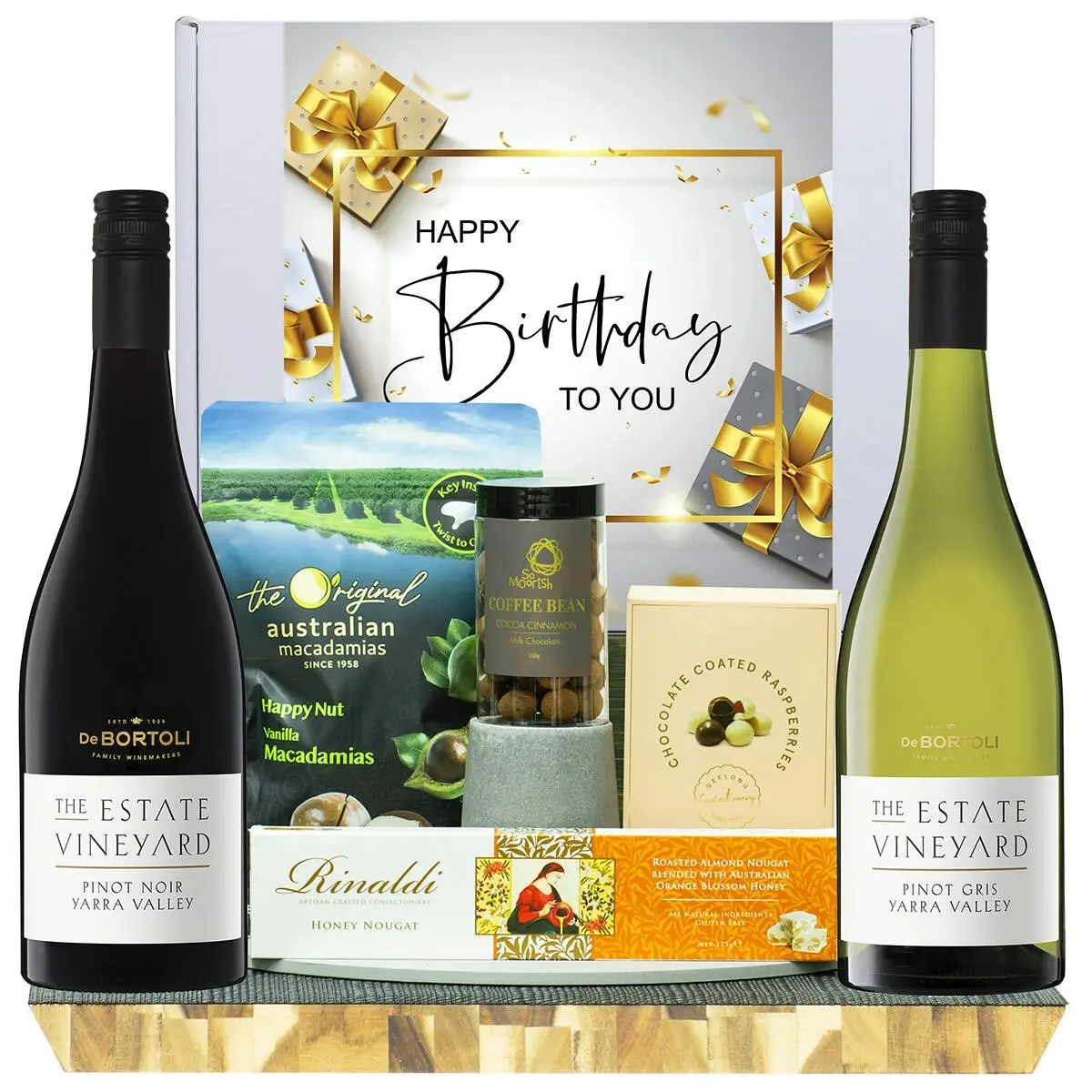 22429C Happy Birthday Gourmet Hamper with De Bortoli The Estate Collection