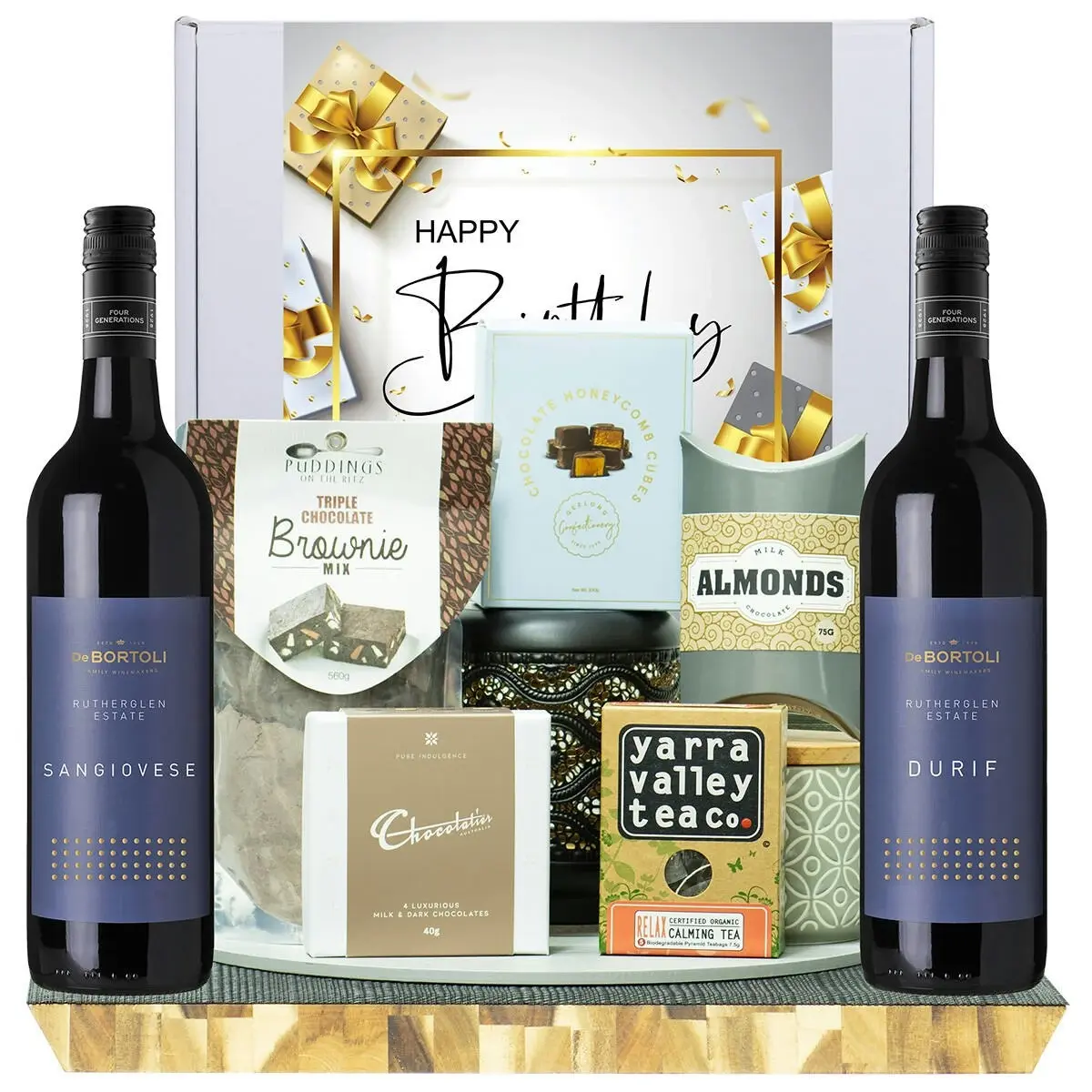 22532C Happy Birthday Gourmet Hamper with De Bortoli Rutherglen Sangiovese