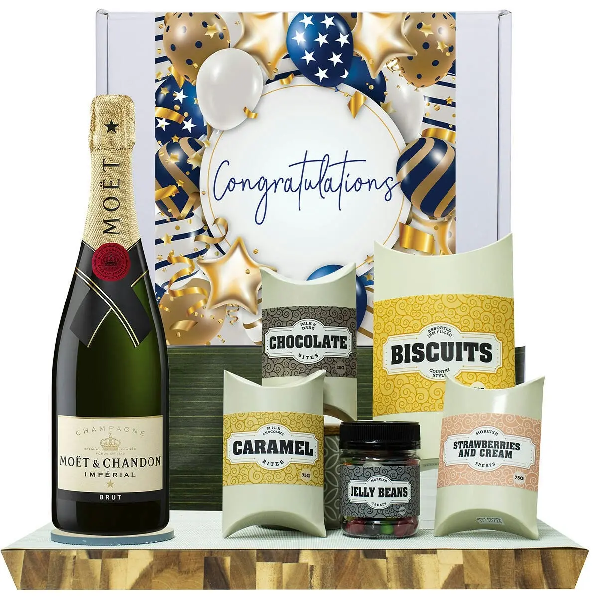 20561F Congratulations Gourmet Hamper with Moet & Chandon