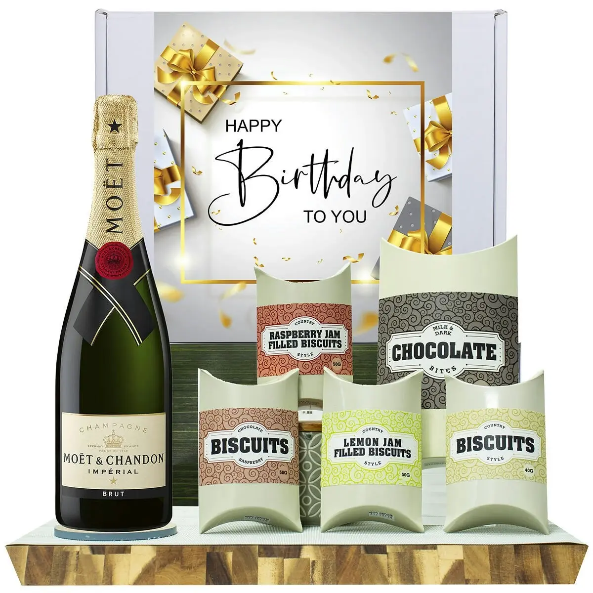 20661C Happy Birthday Gourmet Hamper with Moet & Chandon