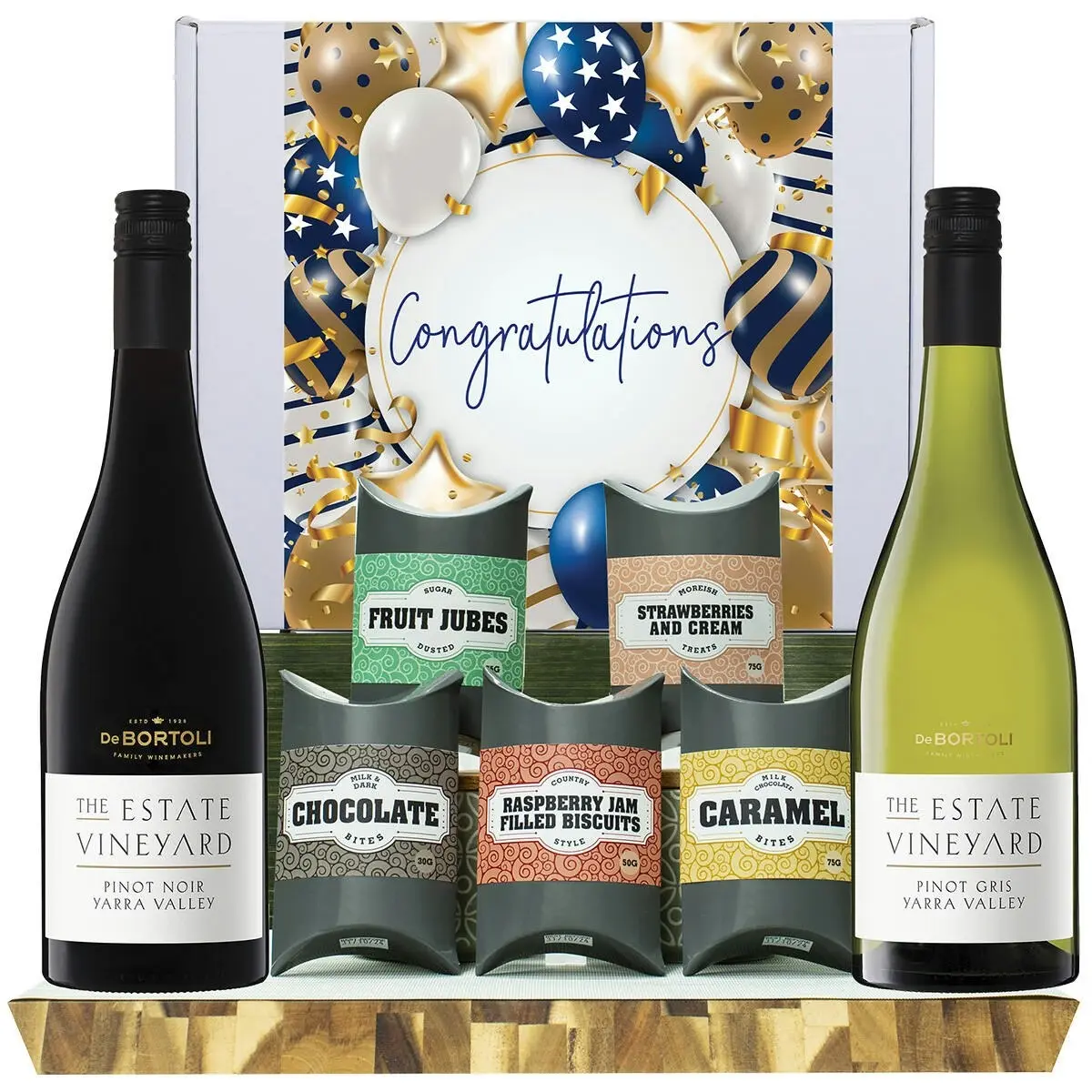 20829F Congratulations Gourmet Hamper with De Bortoli The Estate Collection