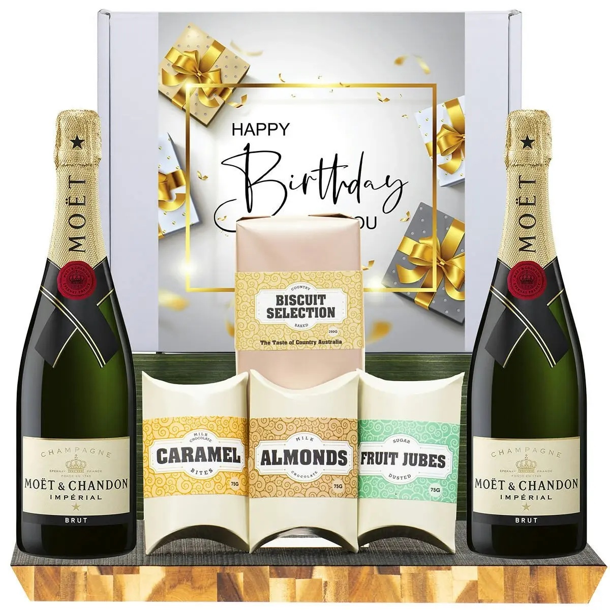 21061C Happy Birthday Gourmet Hamper with Moet & Chandon