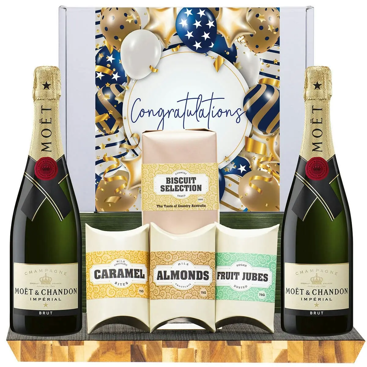 21061F Congratulations Gourmet Hamper with Moet & Chandon