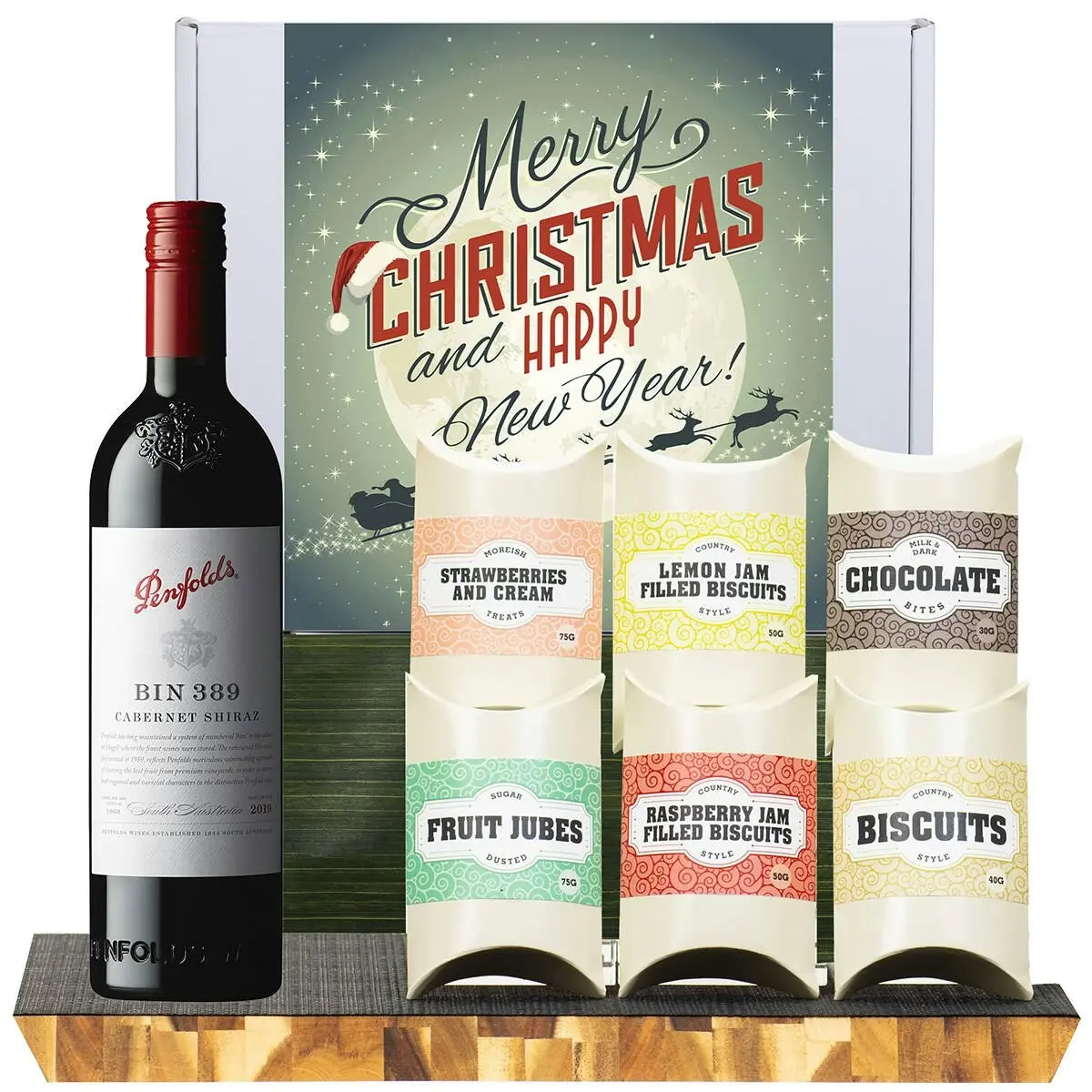 21509W Christmas Gourmet Hamper with Penfolds Bin 389 Cabernet Shiraz