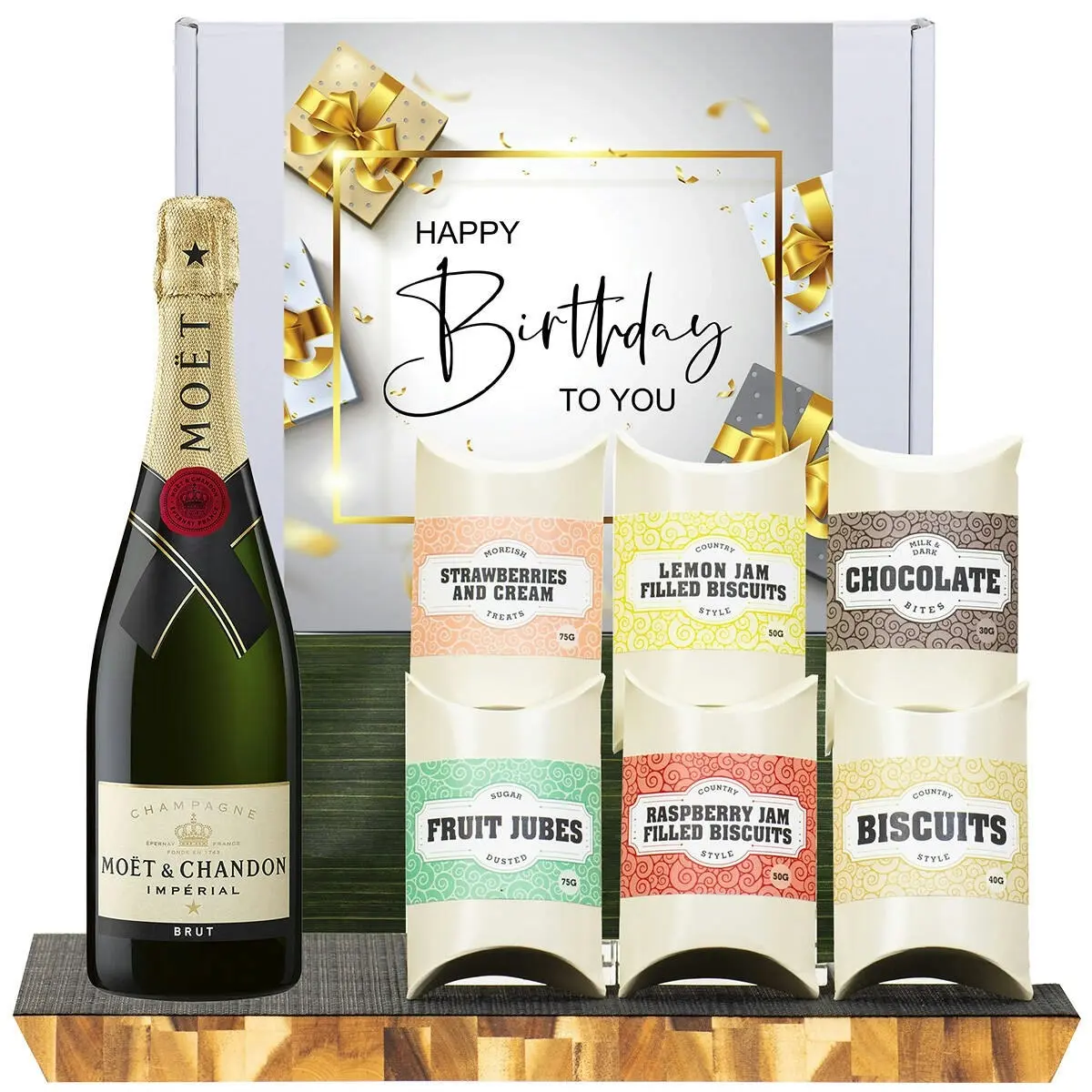 21561C Happy Birthday Gourmet Hamper with Moet & Chandon