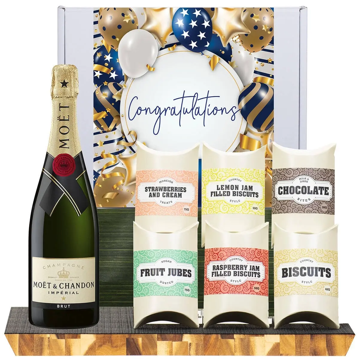 21561F Congratulations Gourmet Hamper with Moet & Chandon