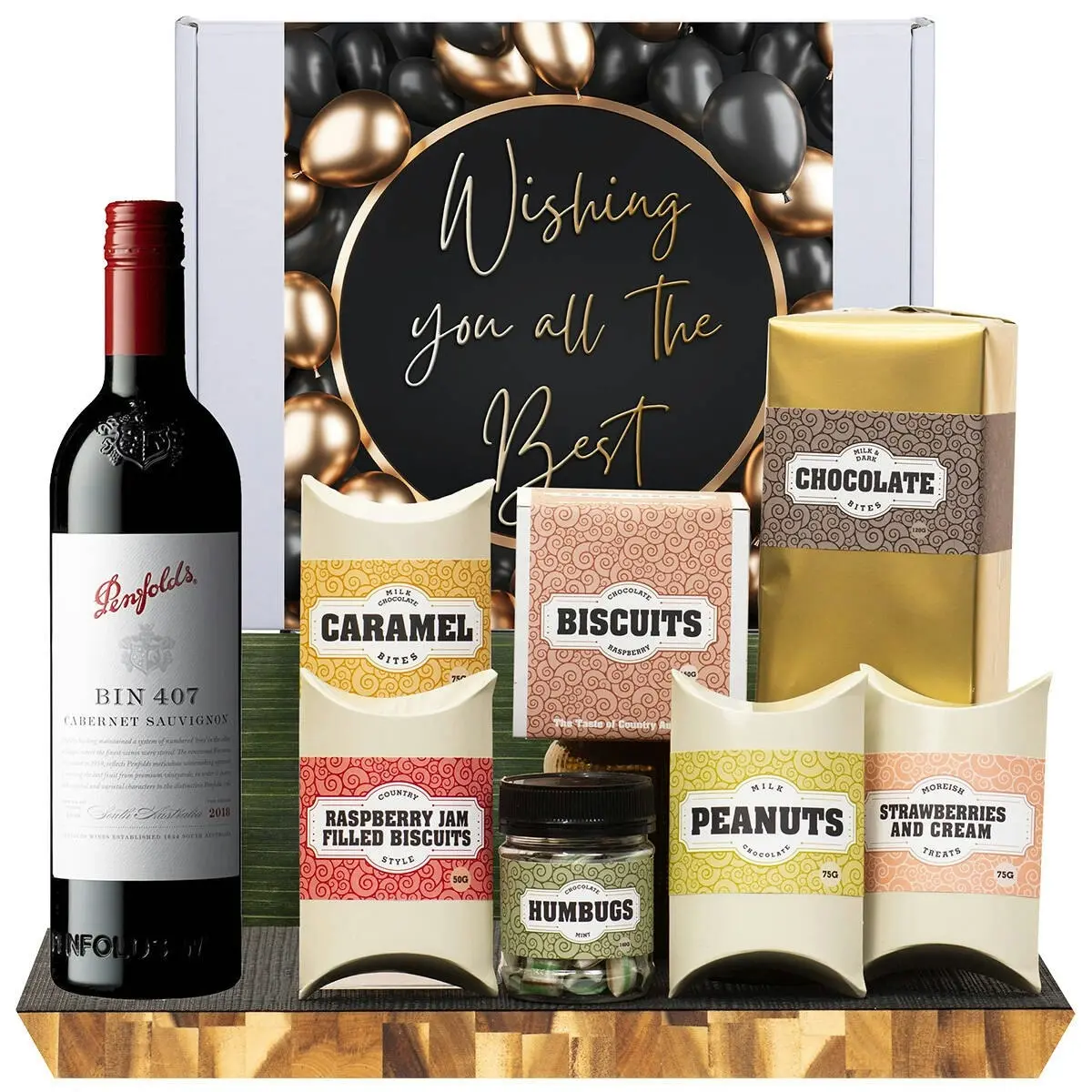 21810D All The Best Gourmet Hamper with Penfolds Bin 407 Cabernet Sauvignon