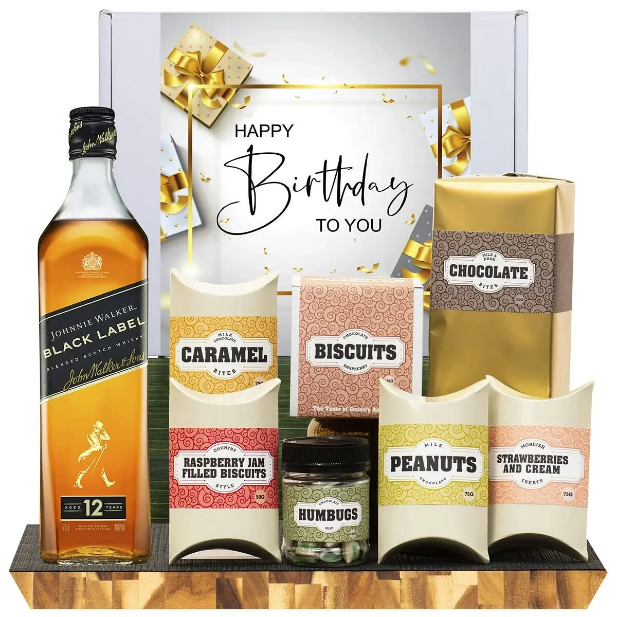 21871C Happy Birthday Gourmet Hamper with Johnnie Walker Black Label