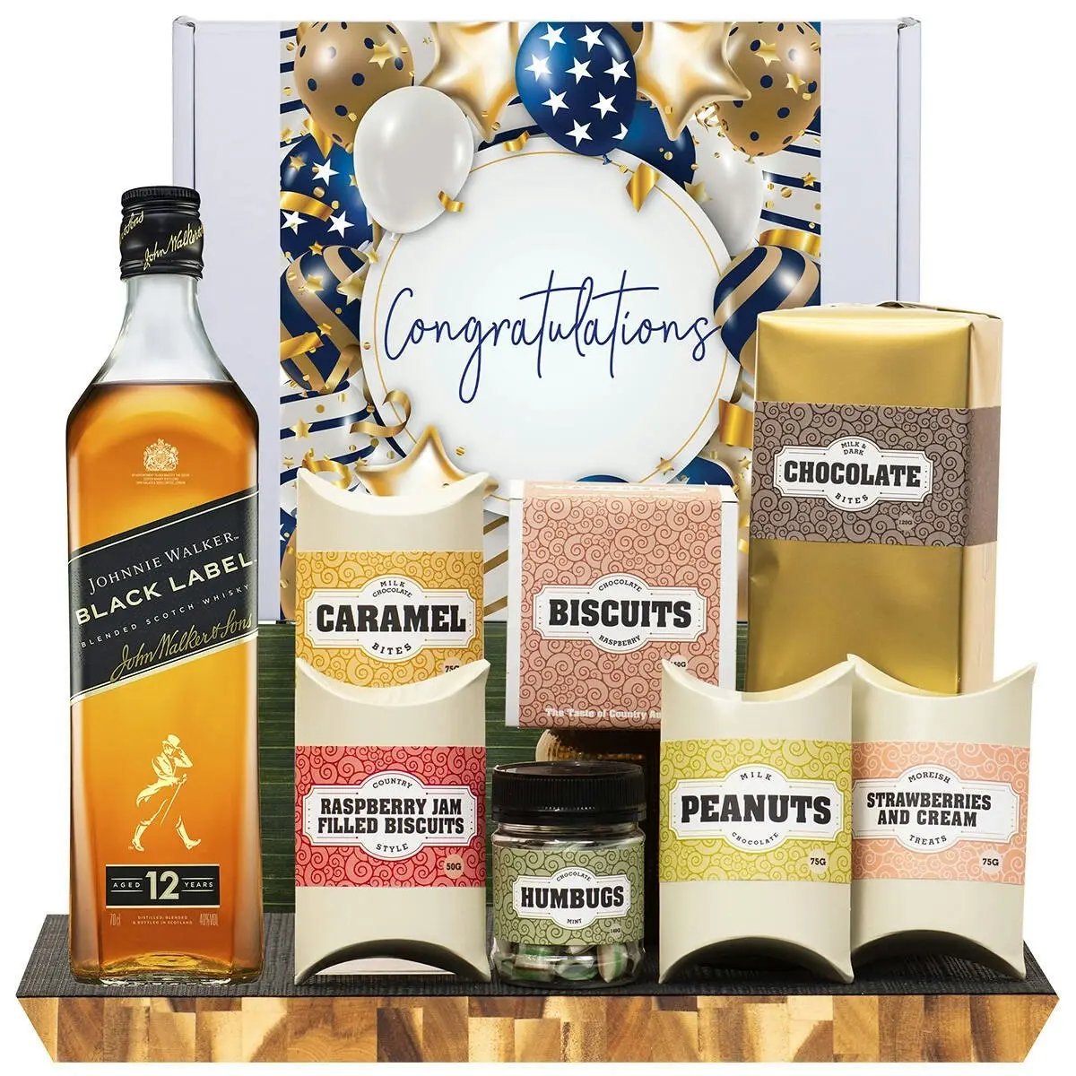 21871F Congratulations Gourmet Hamper with Johnnie Walker Black Label