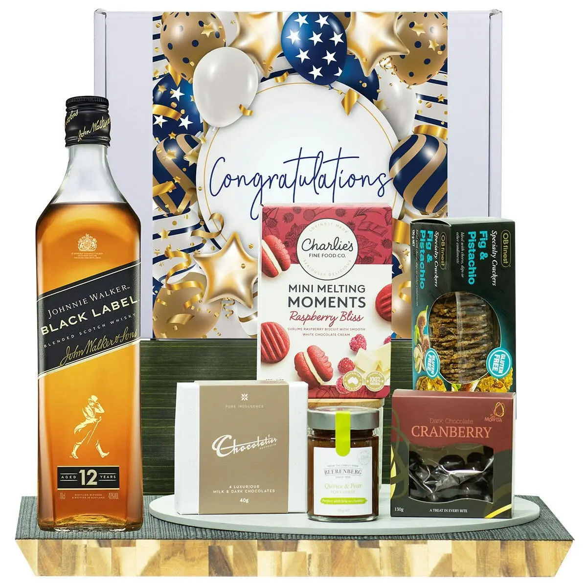 22071F Congratulations Gourmet Hamper with Johnnie Walker Black Label