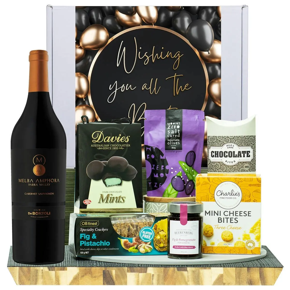 22233D All The Best Gourmet Hamper with De Bortoli Melba Amphora Cabernet Sauvignon