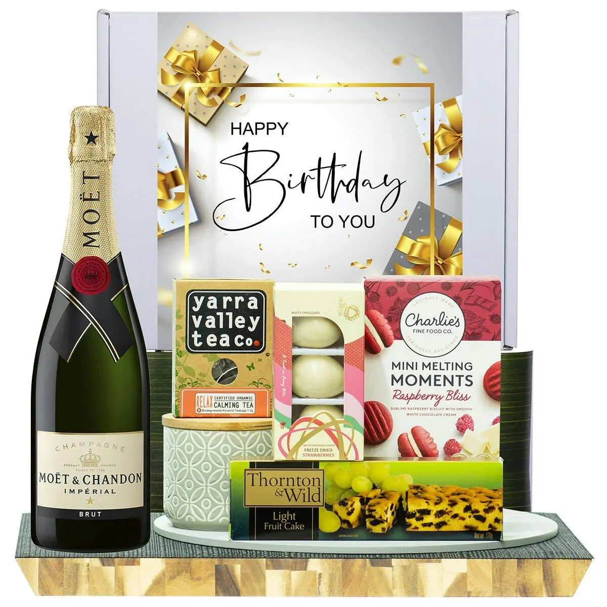 22361C Happy Birthday Gourmet Hamper with Moet & Chandon