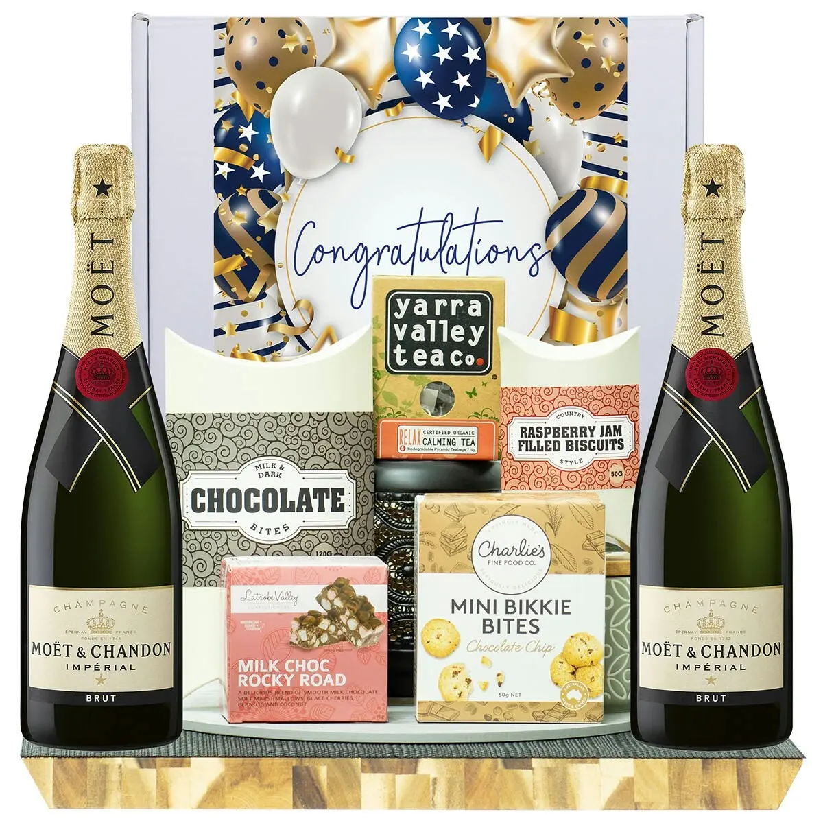 22661F Congratulations Gourmet Hamper with Moet & Chandon