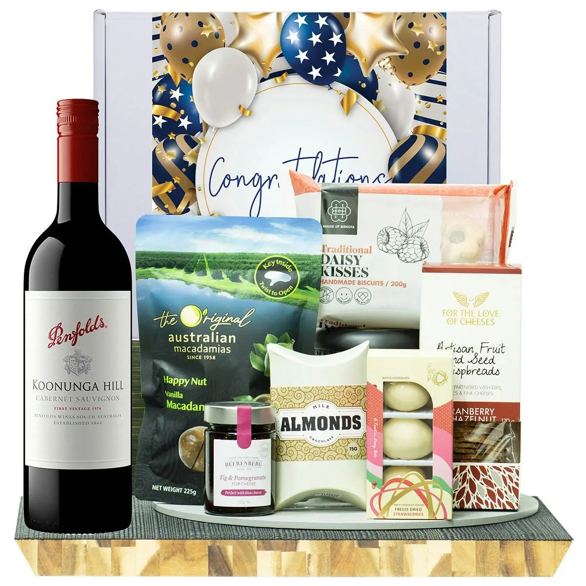 22702F Congratulations Gourmet Hamper with Penfolds Koonunga Hill Cabernet Sauvignon