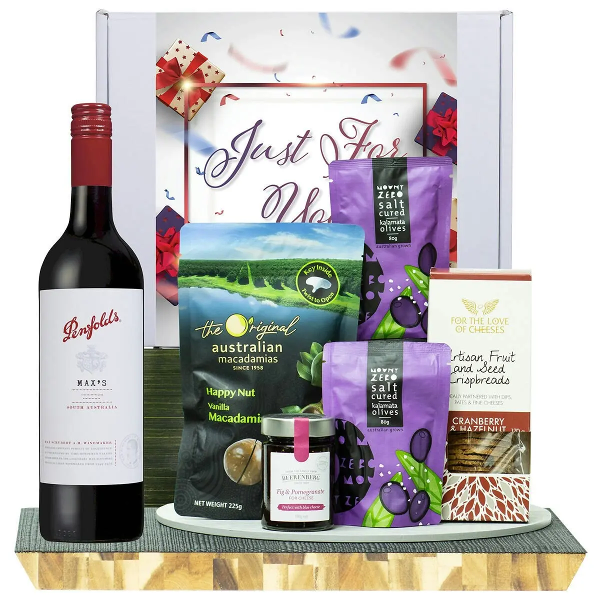 22805E Just For You Gourmet Hamper with Penfolds Max’s Cabernet Sauvignon