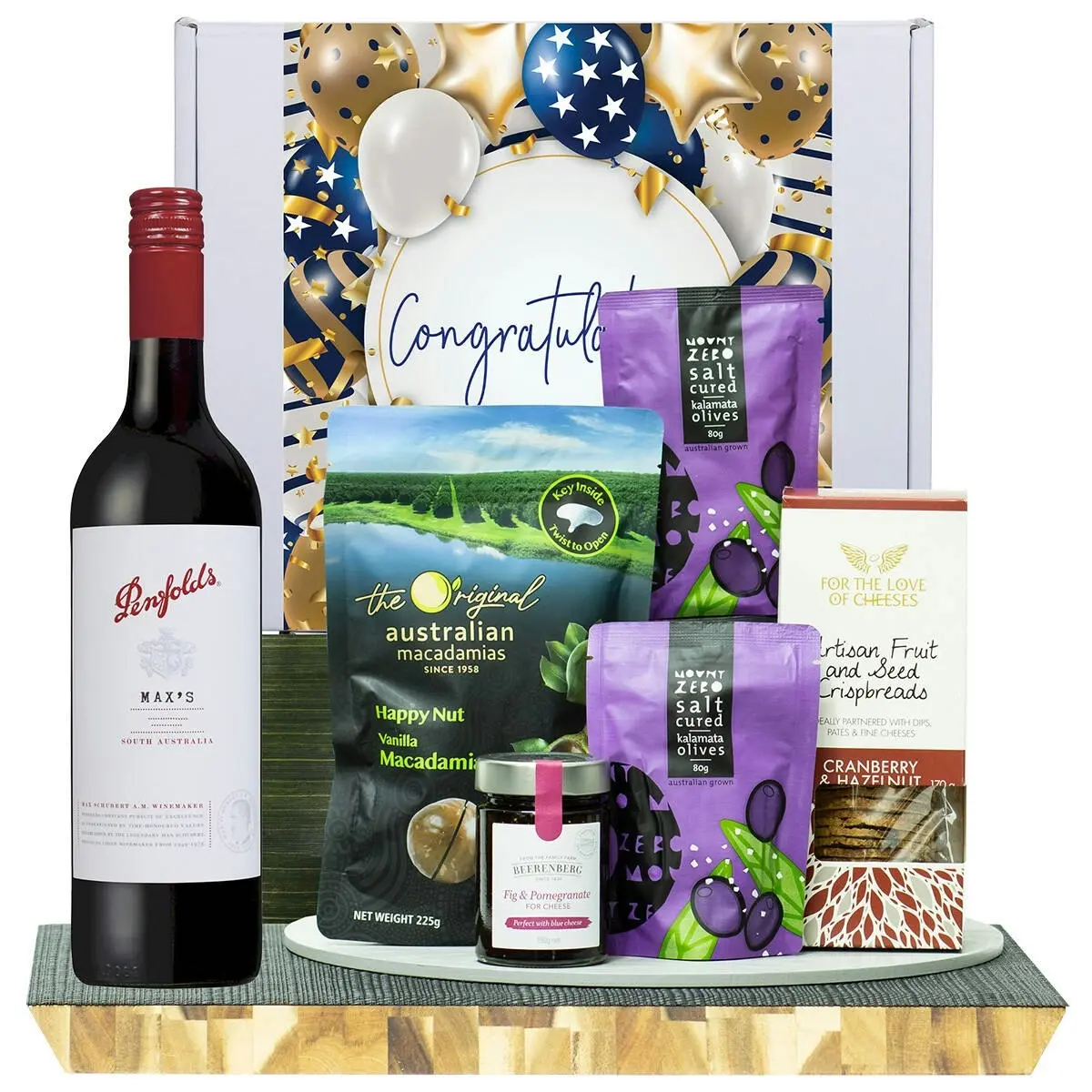 22805F Congratulations Gourmet Hamper with Penfolds Max’s Cabernet Sauvignon