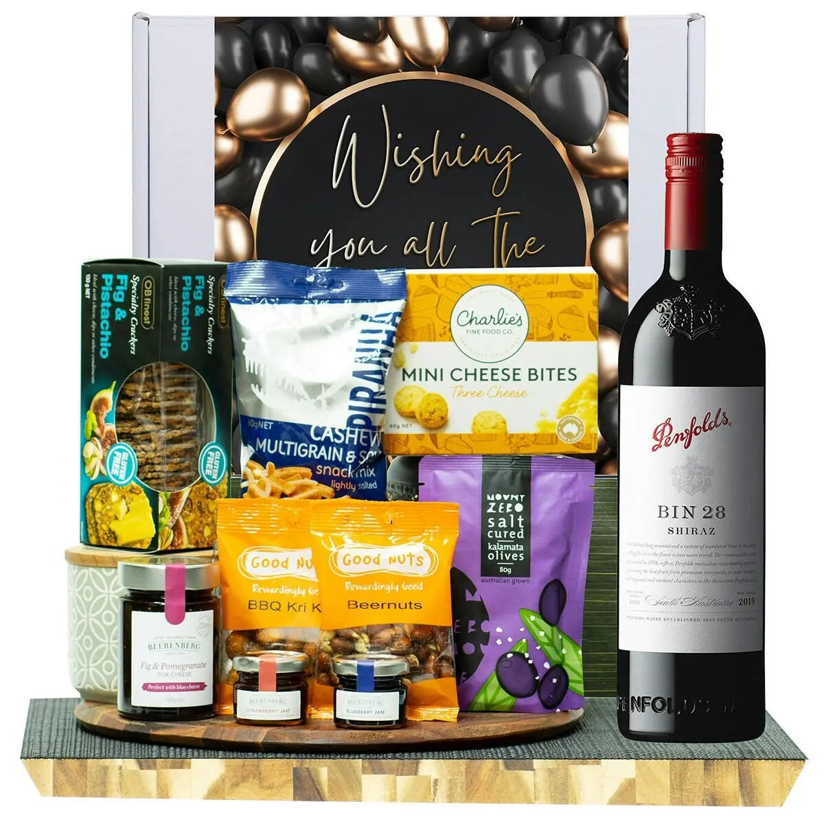 23208D All The Best Gourmet Hamper with Penfolds Bin 28 Shiraz