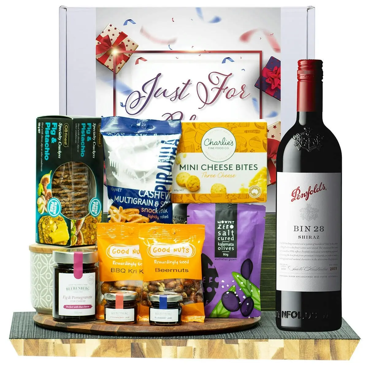 23208E Just For You Gourmet Hamper with Penfolds Bin 28 Shiraz