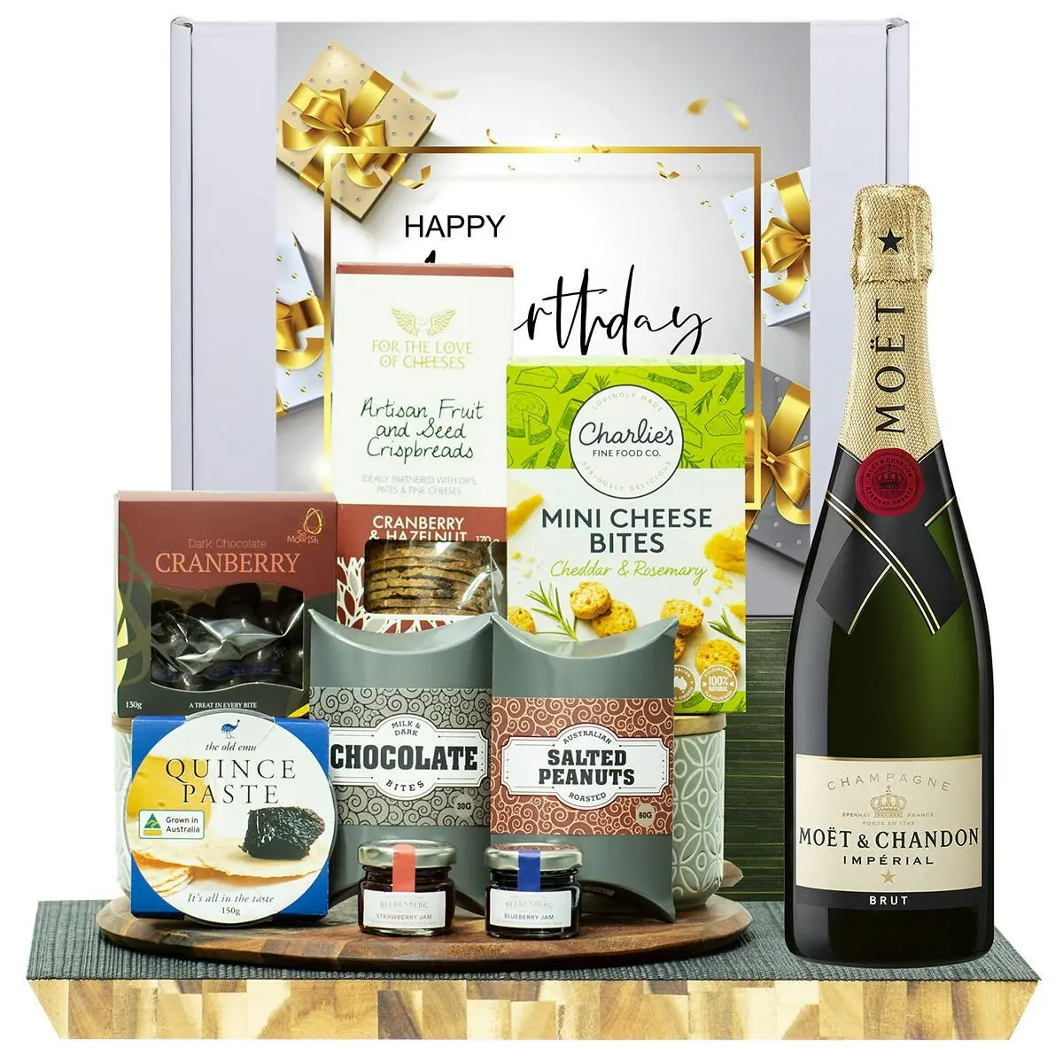 23361C Happy Birthday Gourmet Hamper with Moet & Chandon