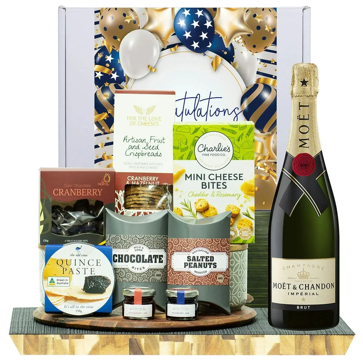 23361F Congratulations Gourmet Hamper with Moet & Chandon