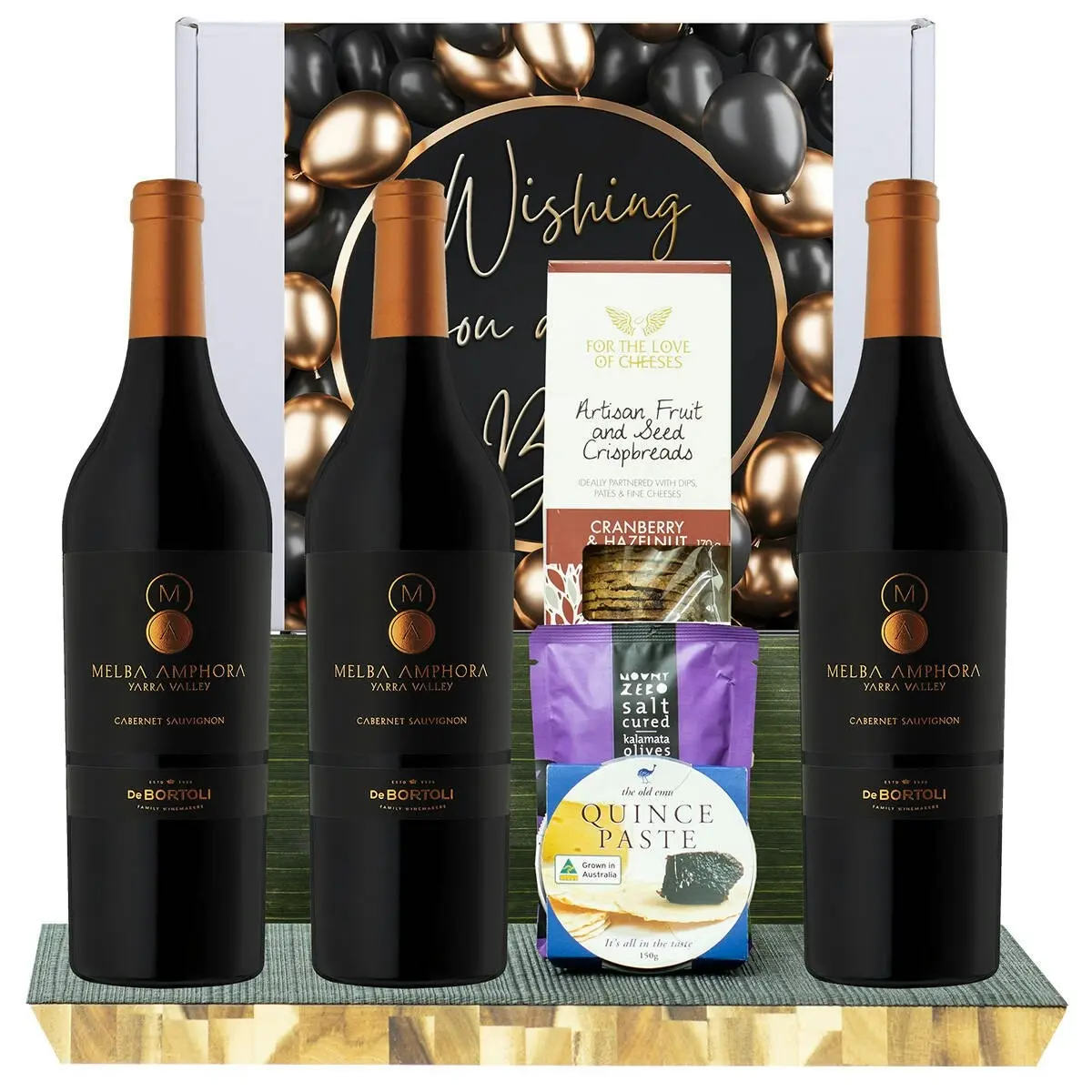 23733D All The Best Gourmet Hamper with De Bortoli Melba Amphora Cabernet Sauvignon