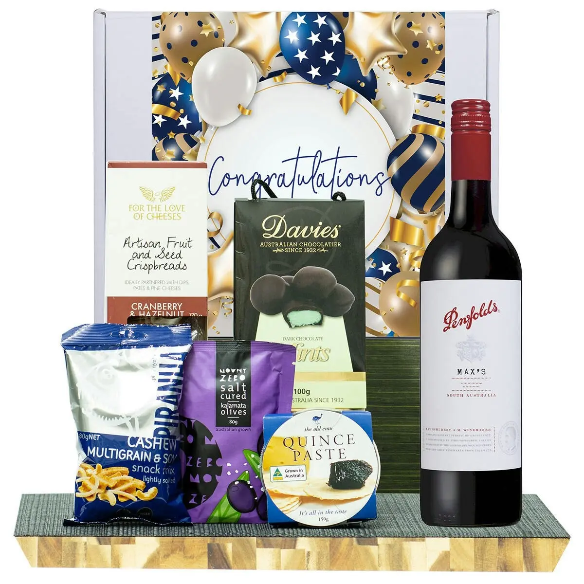 23905F Congratulations Gourmet Hamper with Penfolds Max’s Cabernet Sauvignon