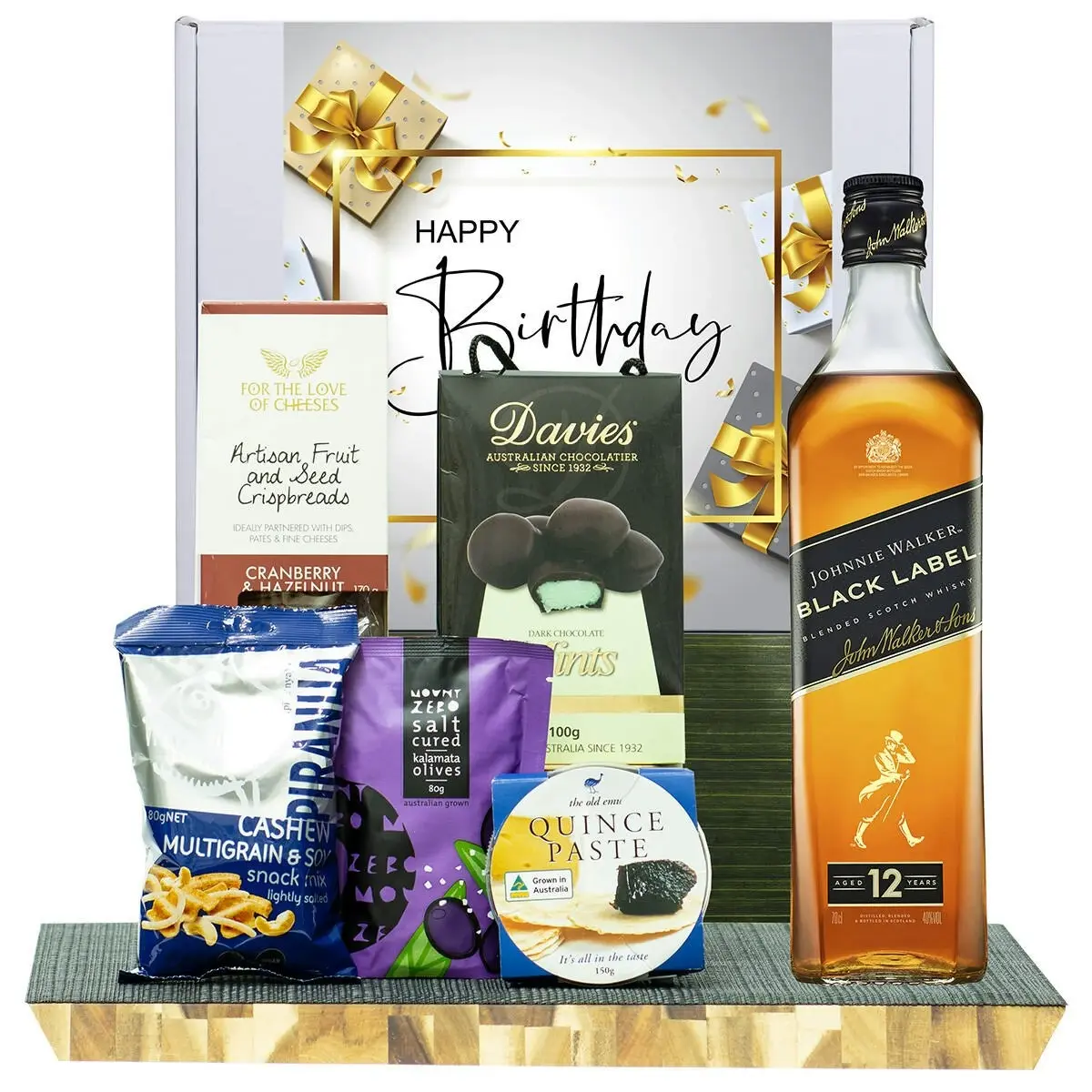 23971C Happy Birthday Gourmet Hamper with Johnnie Walker Black Label