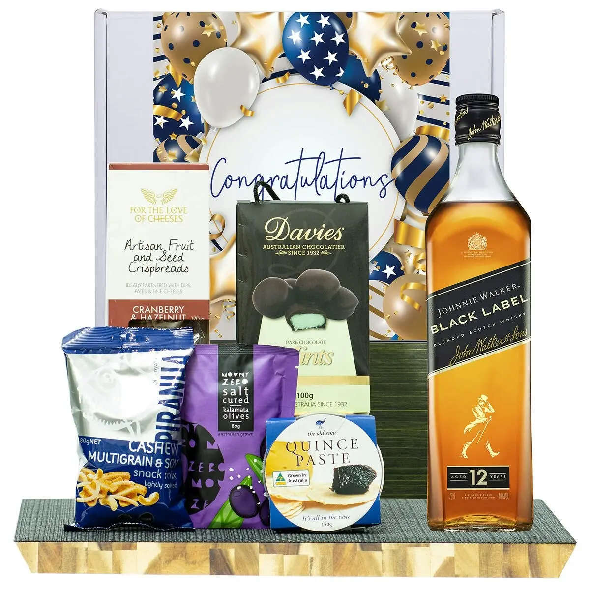 23971F Congratulations Gourmet Hamper with Johnnie Walker Black Label