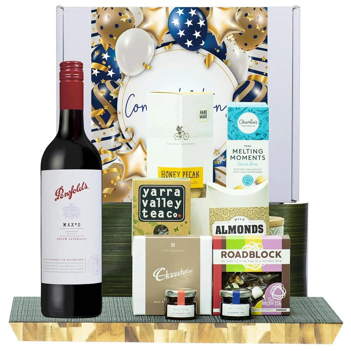 24105F Congratulations Gourmet Hamper with Penfolds Max’s Cabernet Sauvignon