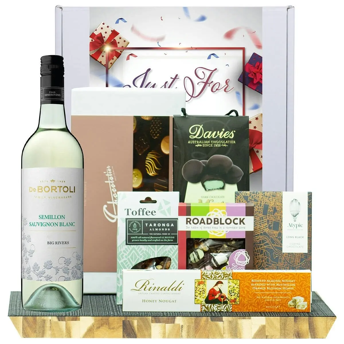 24822E Just For You Gourmet Hamper with De Bortoli Big Rivers Semillon Sauvignon Blanc