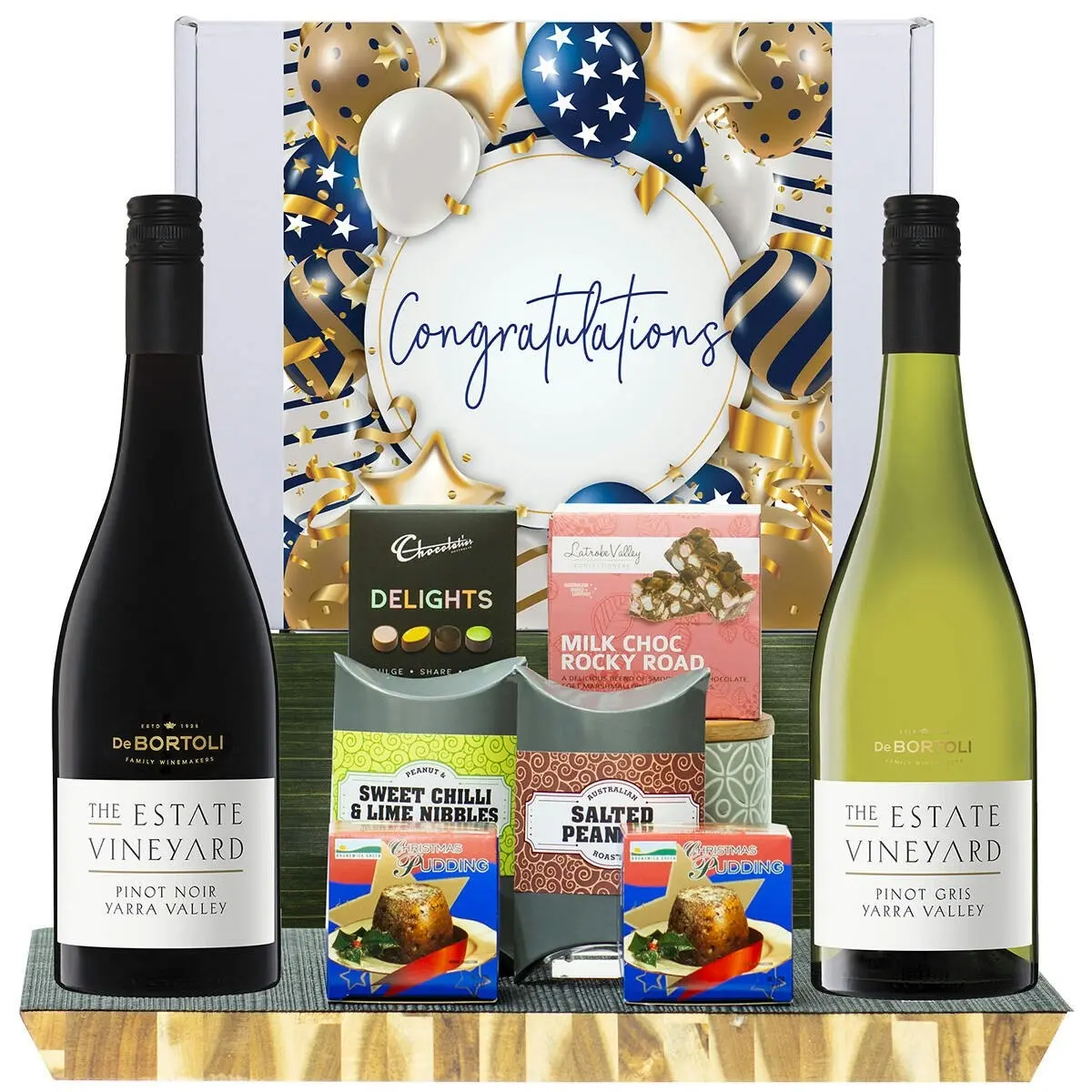 26829F Congratulations Hamper with De Bortoli The Estate Collection