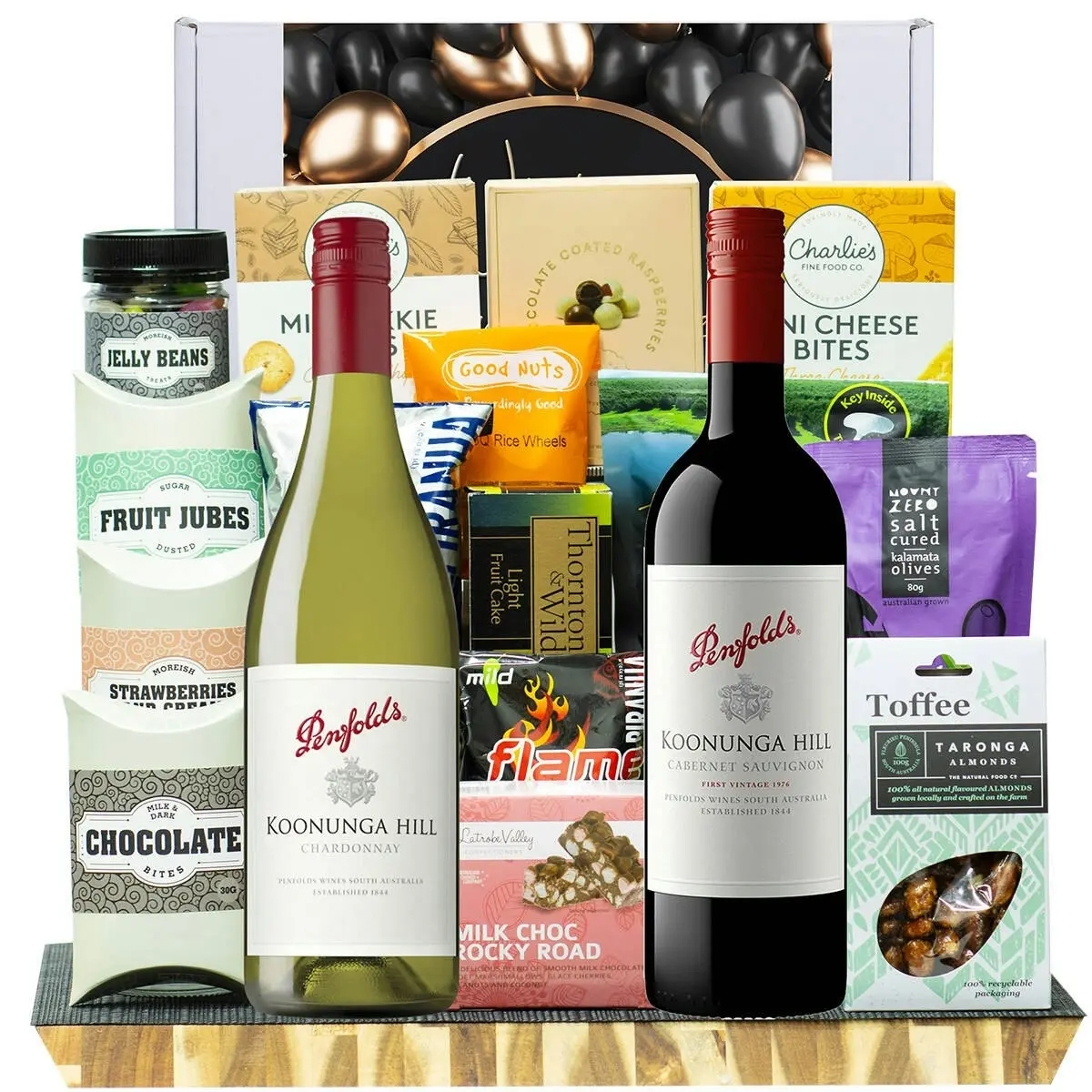 27904D All The Best Gourmet Hamper with Penfolds Koonunga Hill