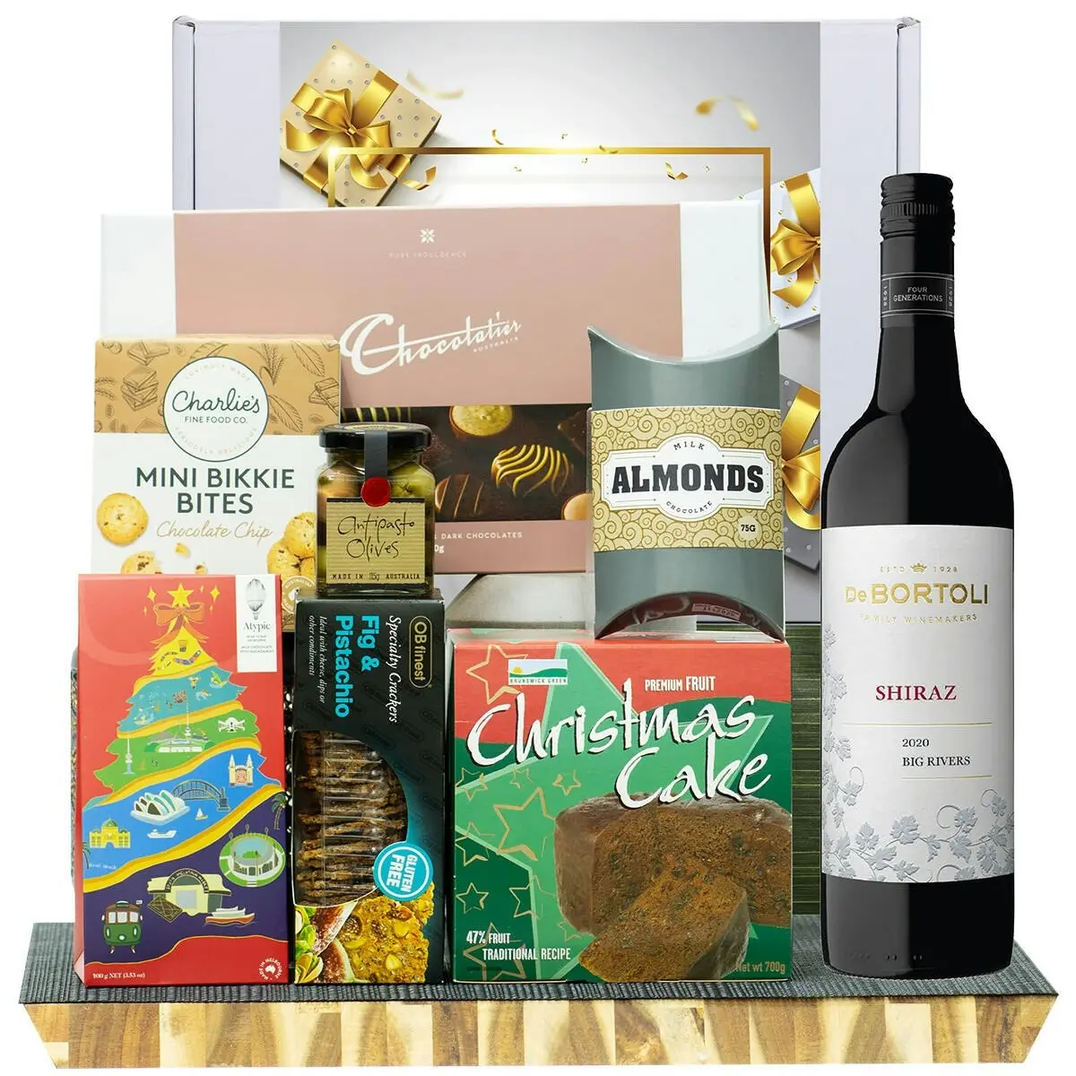 28021C Happy Birthday Gourmet Hamper with De Bortoli Big Rivers Shiraz