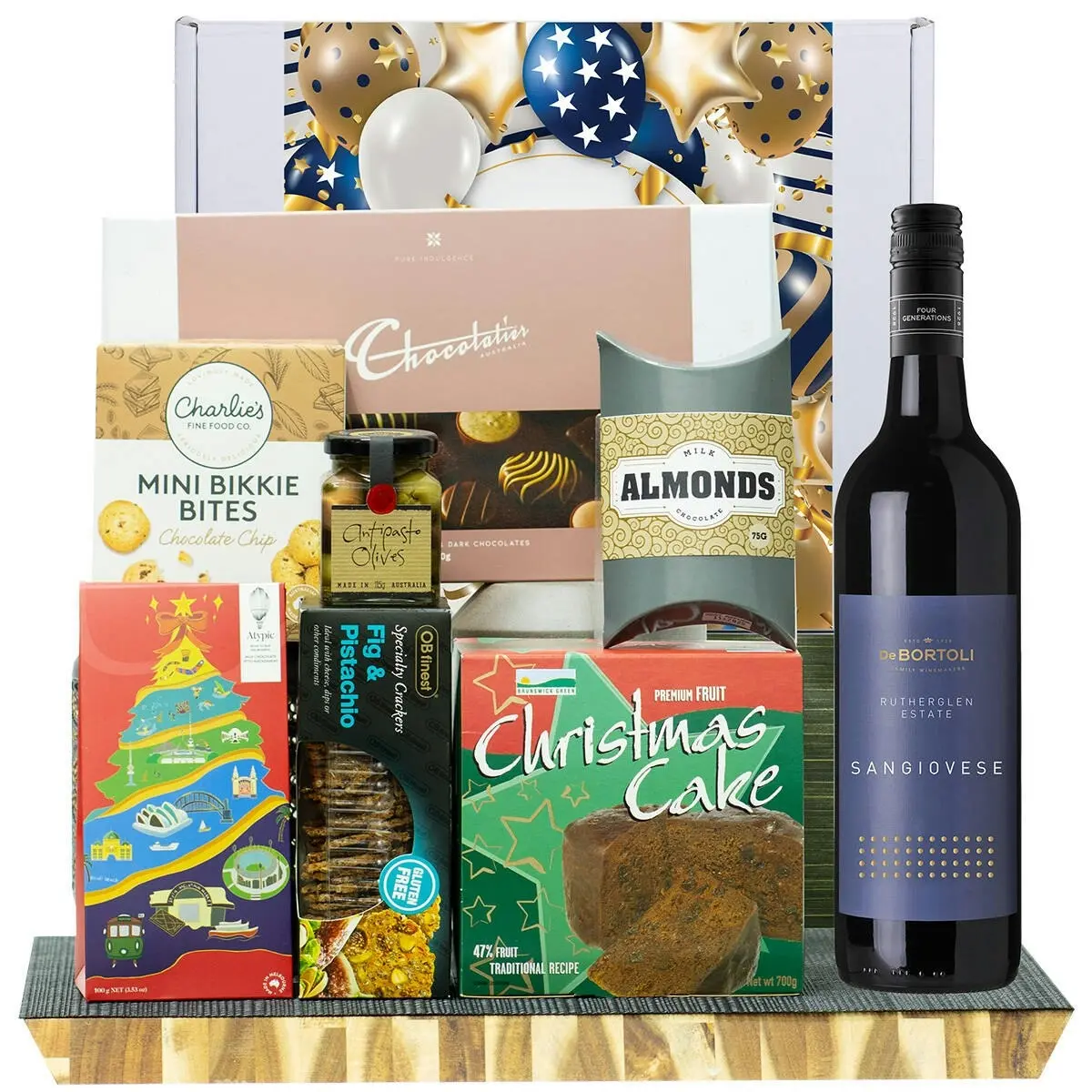 28030F Congratulations Gourmet Hamper with De Bortoli Rutherglen Sangiovese