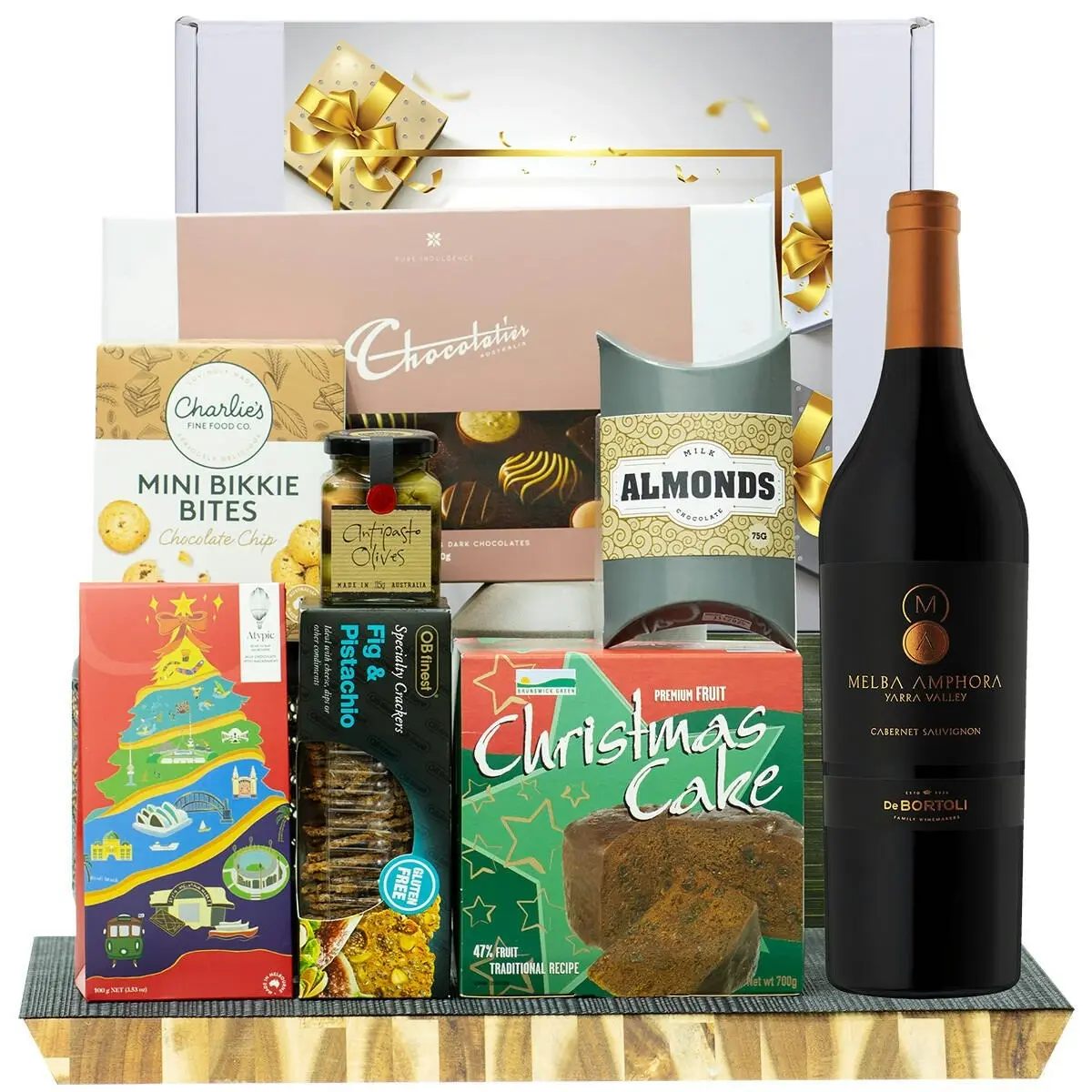 28033C Happy Birthday Gourmet Hamper with De Bortoli Melba Amphora Cabernet Sauvignon