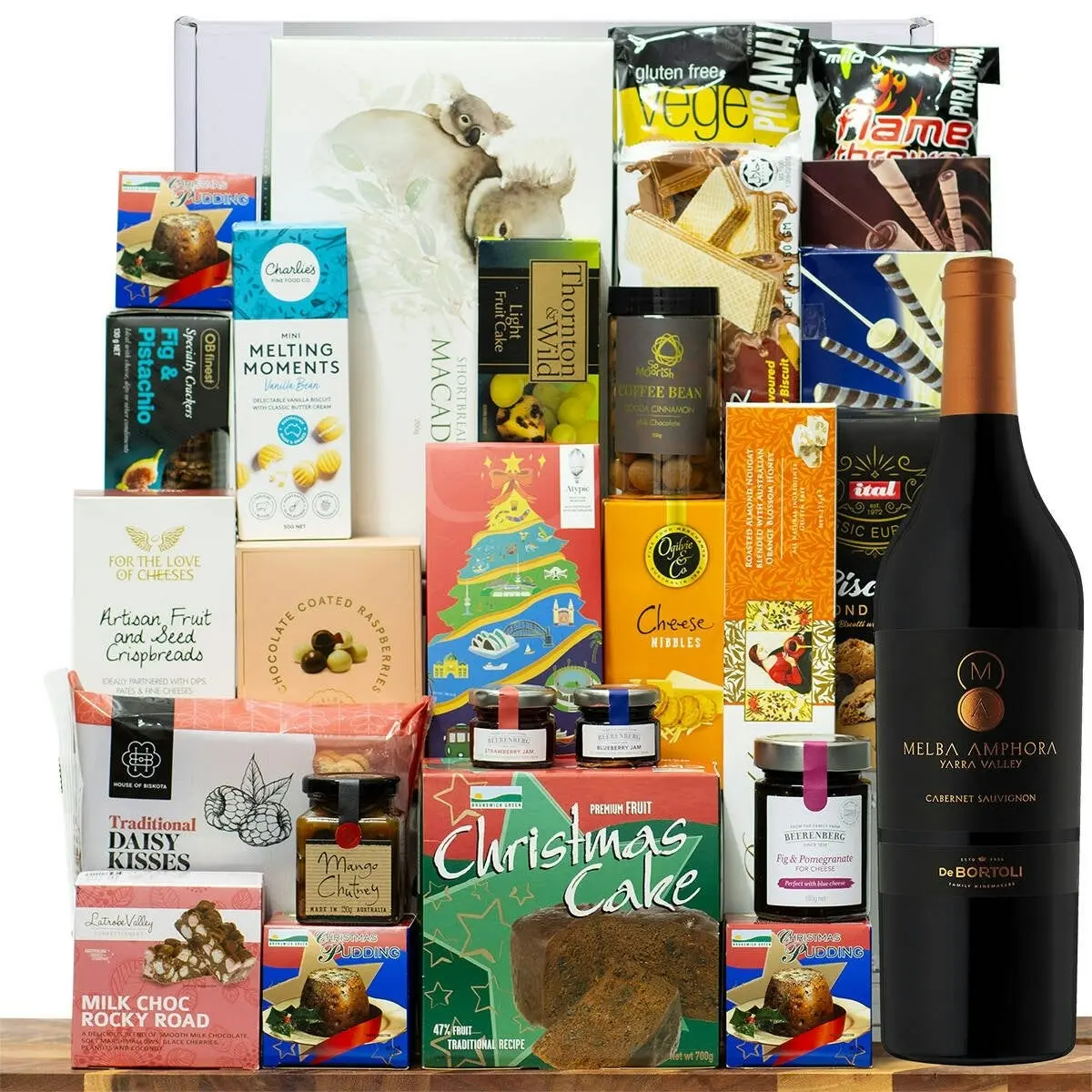 28733C Happy Birthday Gourmet Hamper with De Bortoli Melba Amphora Cabernet Sauvignon