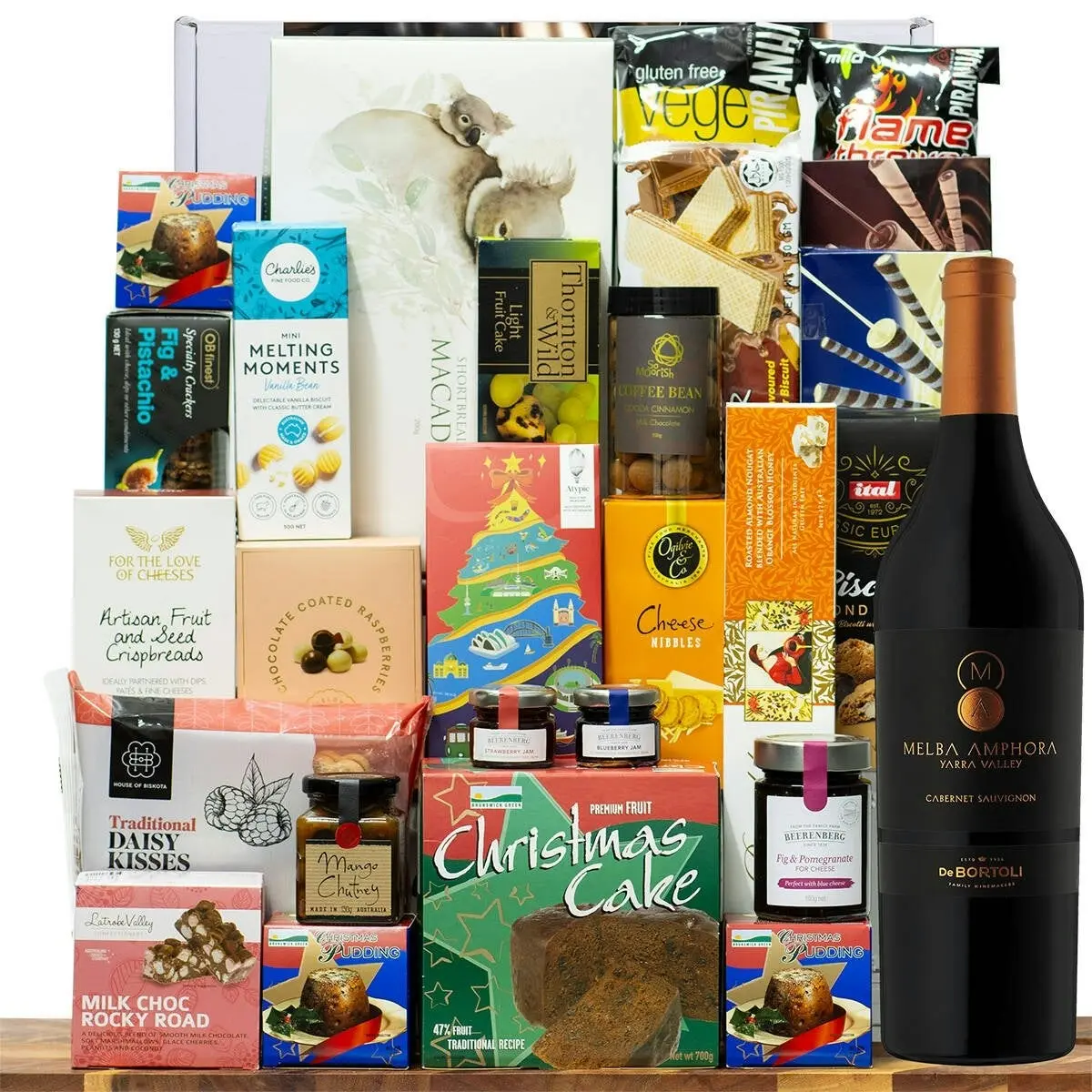 28733D All The Best Gourmet Hamper with De Bortoli Melba Amphora Cabernet Sauvignon