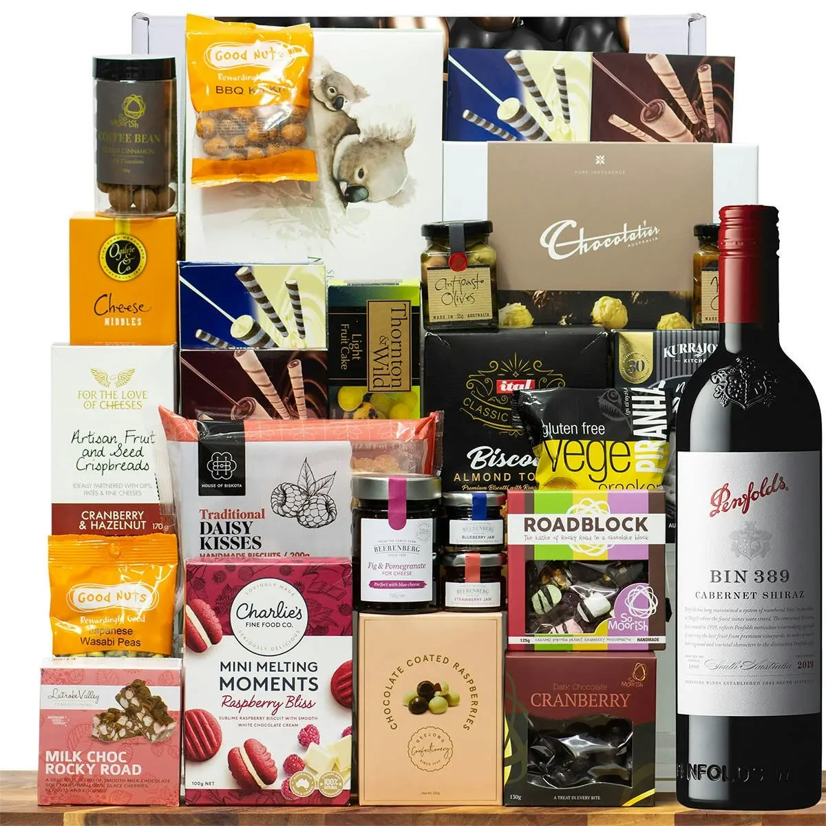 28909D All The Best Gourmet Hamper with Penfolds Bin 389 Cabernet Shiraz