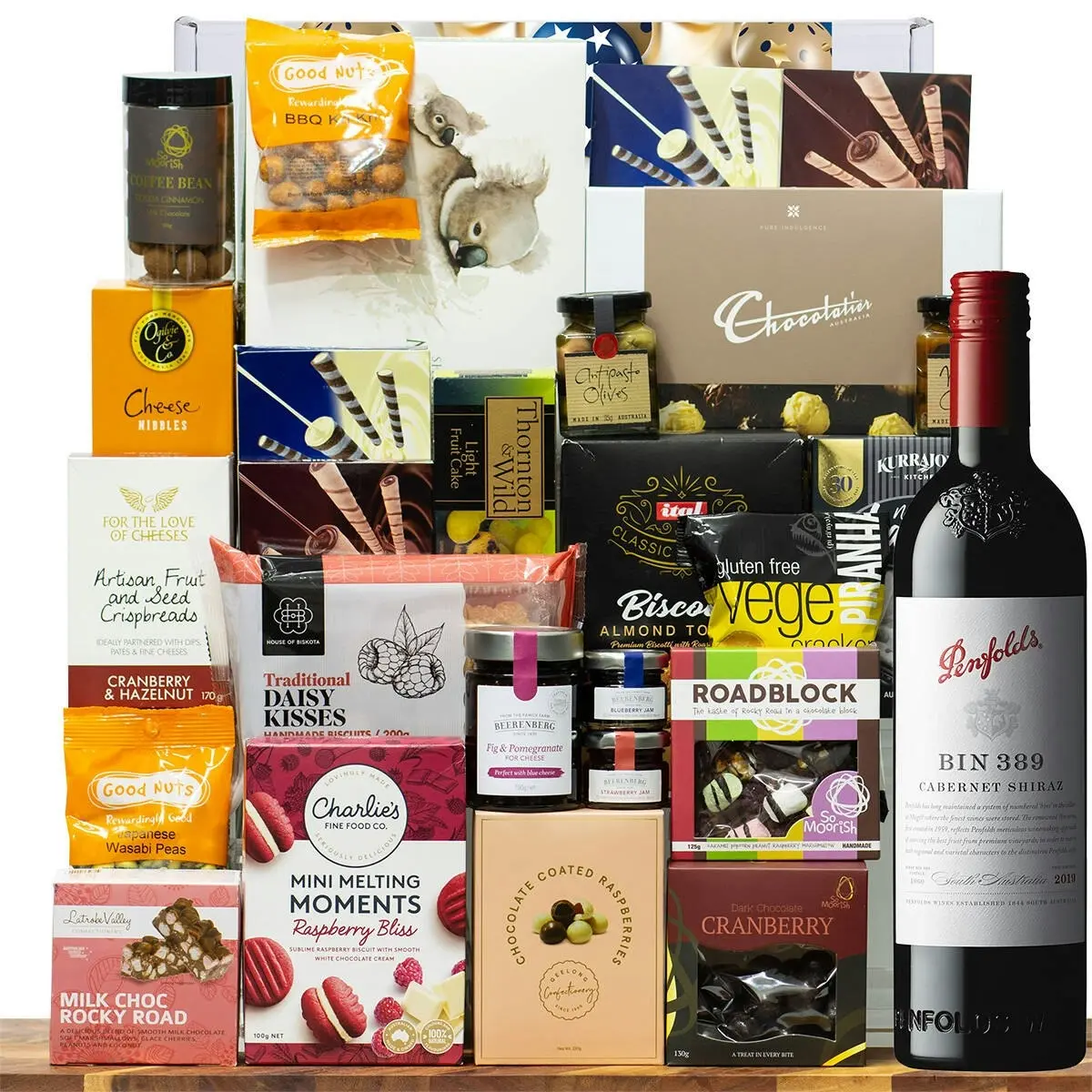 28909F Congratulations Gourmet Hamper with Penfolds Bin 389 Cabernet Shiraz