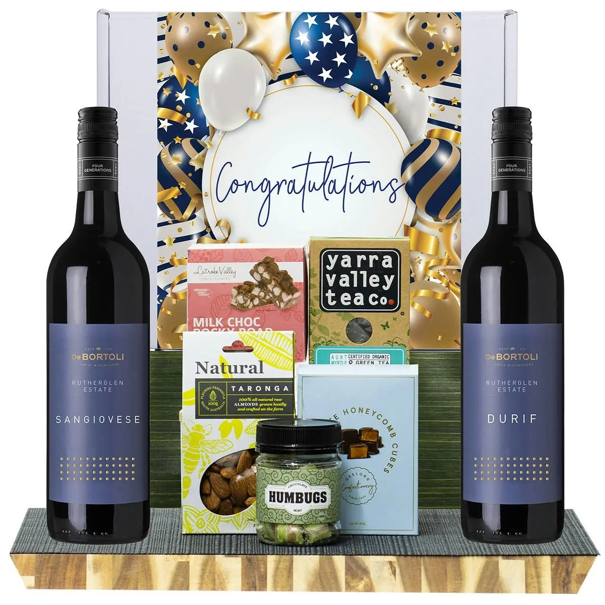 29132F Congratulations Gourmet Hamper with De Bortoli Rutherglen