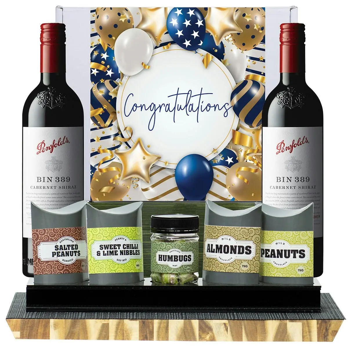 29209F Congratulations Gourmet Hamper with Penfolds Bin 389 Cabernet Shiraz