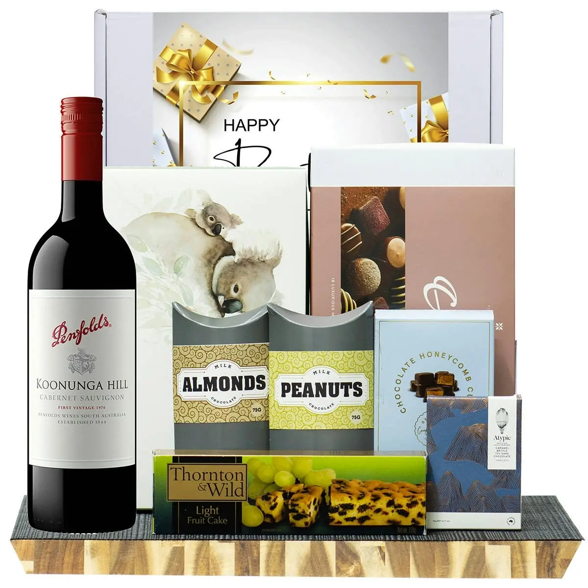 29302C Happy Birthday Gourmet Hamper with Penfolds Koonunga Hill Cabernet Sauvignon