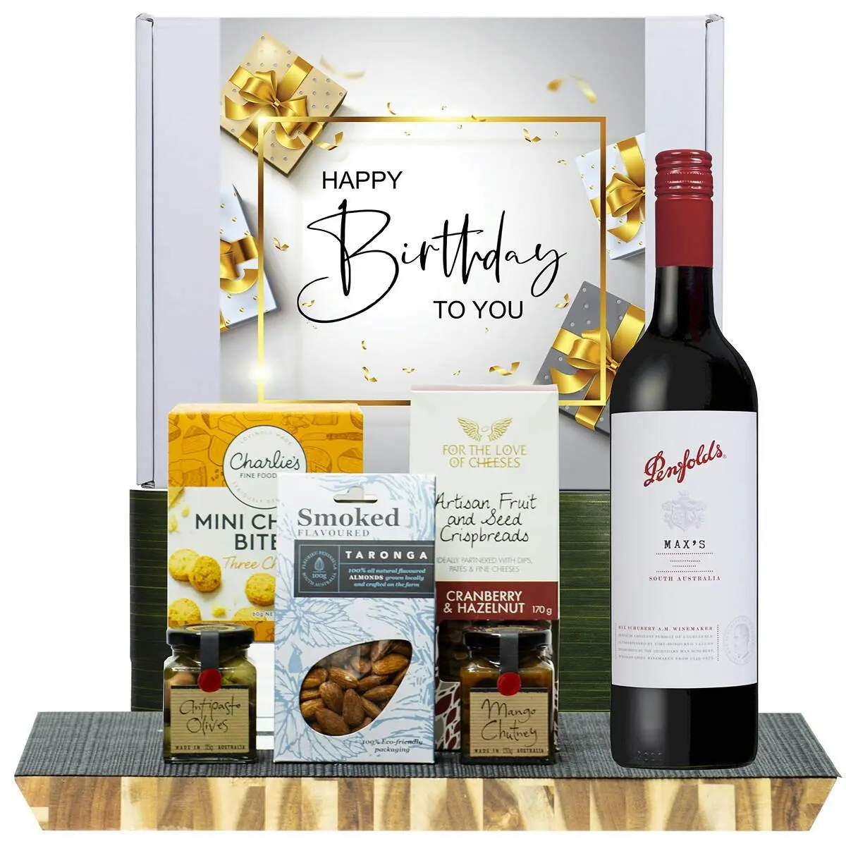 29905C Happy Birthday Premium Gourmet Hamper with Penfolds Max's Cabernet Sauvignon