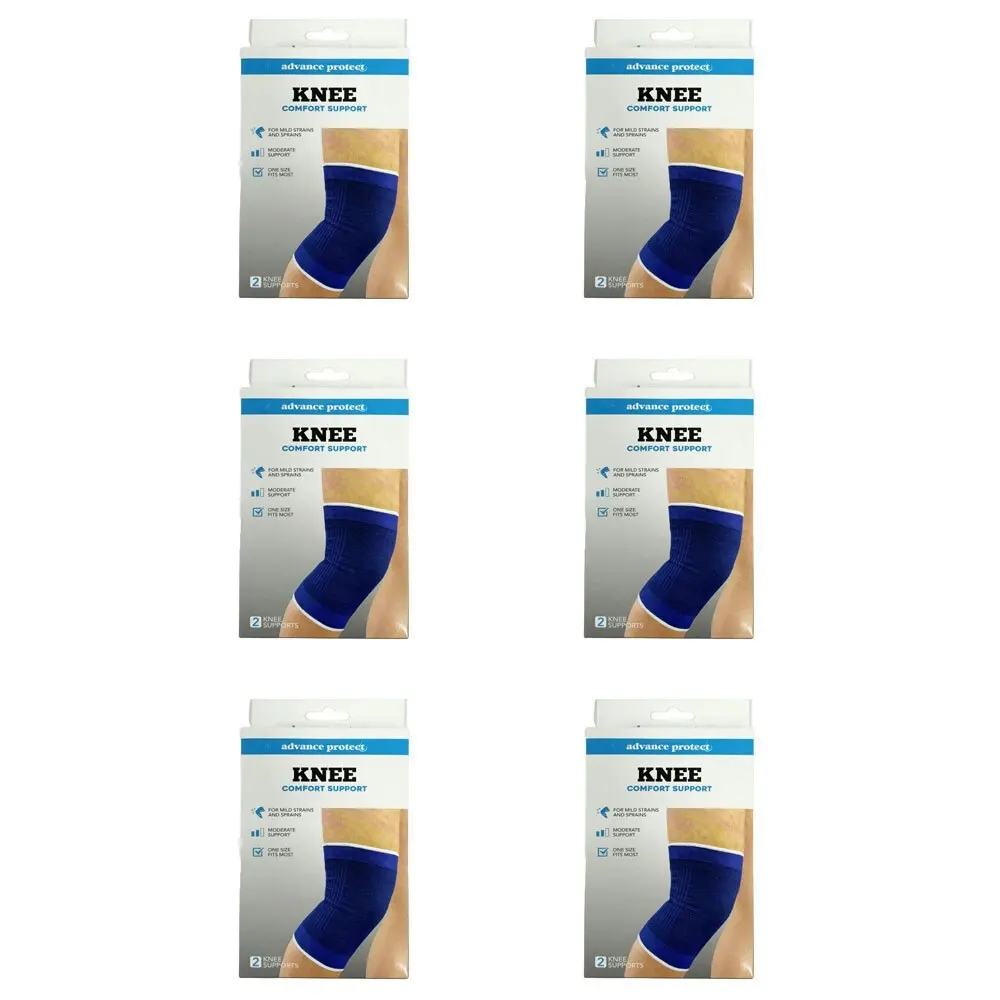 6x 2pc Advance Protect Knee Support Compression Braces Joint Stability 20x13cm