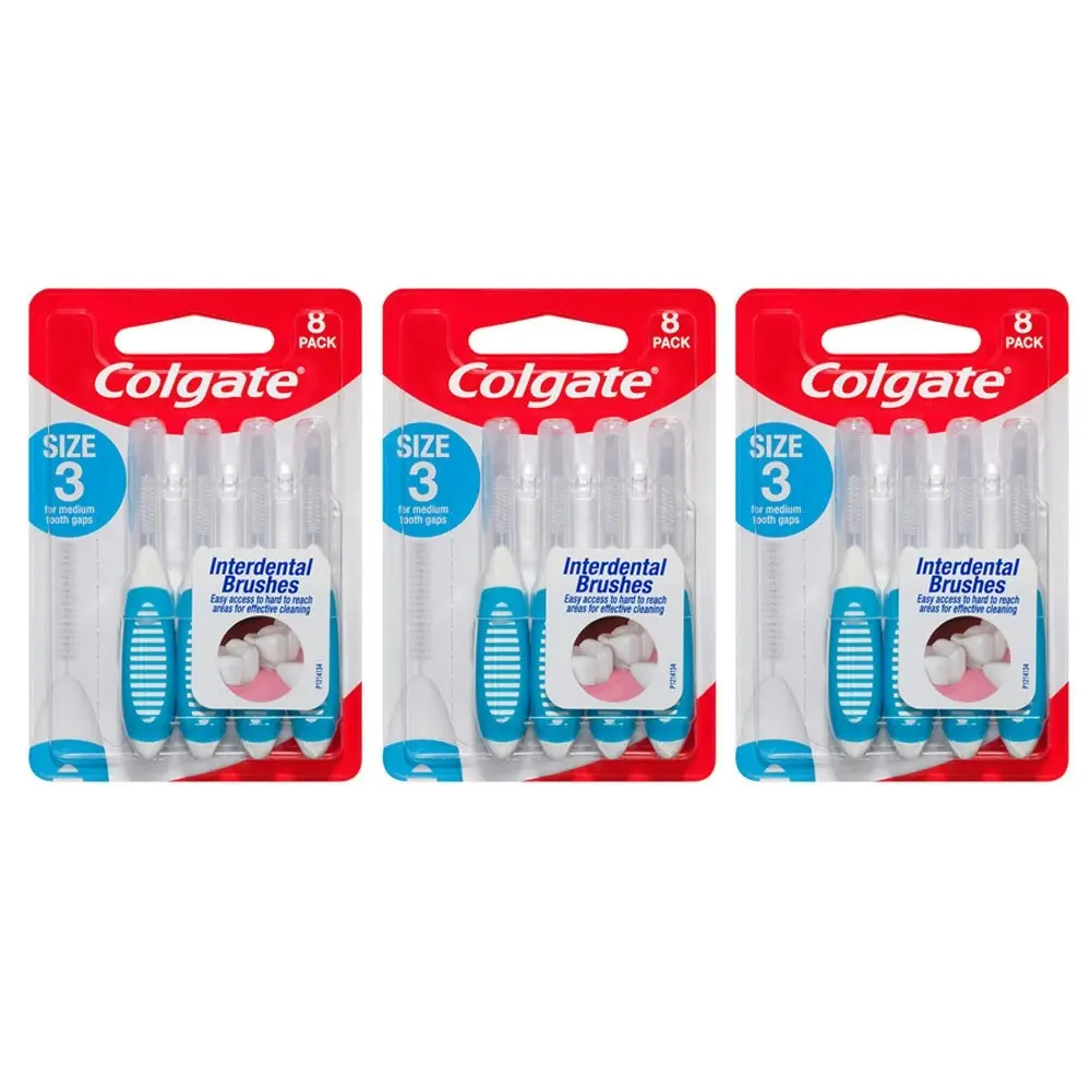 24pc Colgate Interdental Brush Floss Size 3 Teeth Cleaning Toothbrush Oral Care