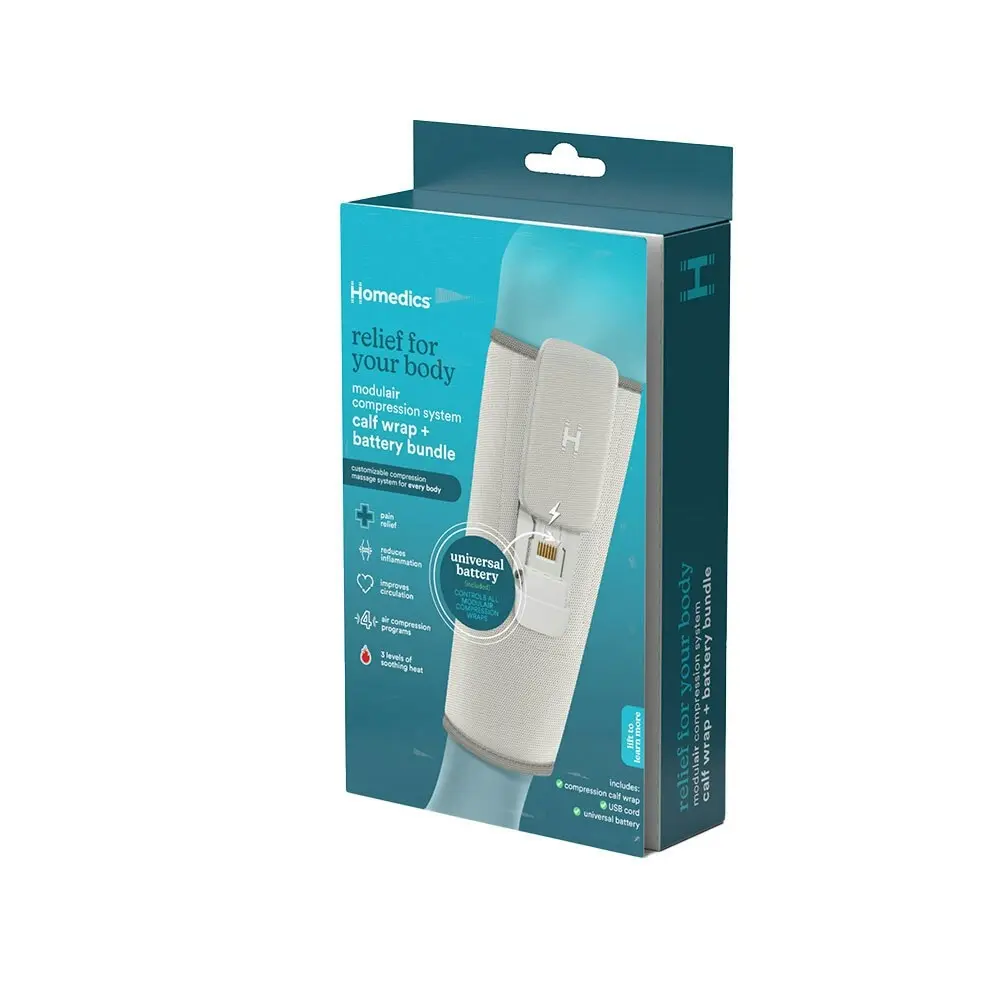 Homedics Modulair Calf Compression Wrap Soothing Sleeve and Controller