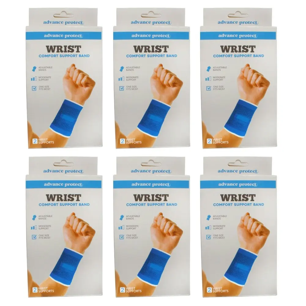 6x 2pc Advance Protect Adjustable Wrist Support Sports & Everyday Use 10x8cm