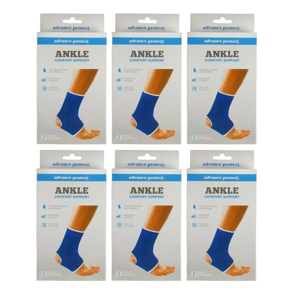 6x 2pc Advance Protect Ankle Support Compression Wraps Injury Recovery 22x10cm