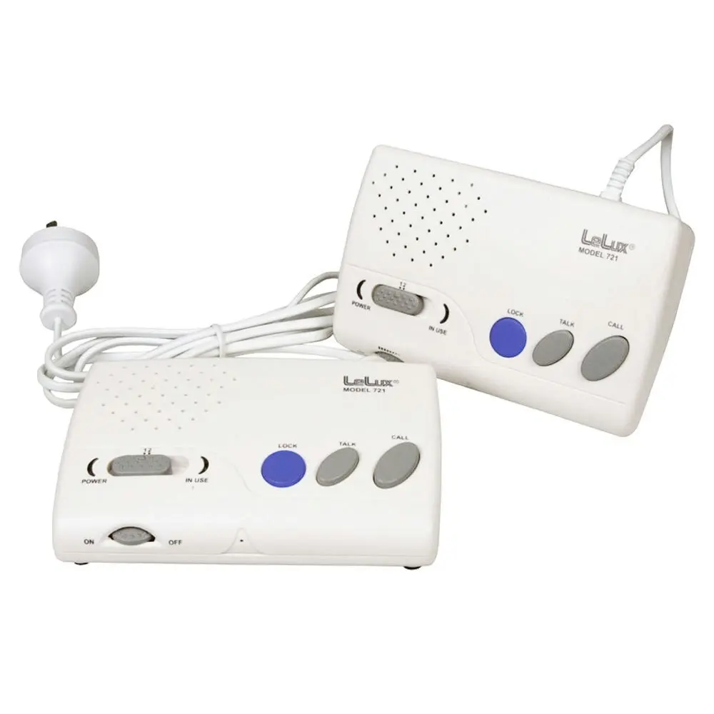 Lelux 2CH Station Wireless Audio Intercom System Monitor w/Transmitter/Receiver